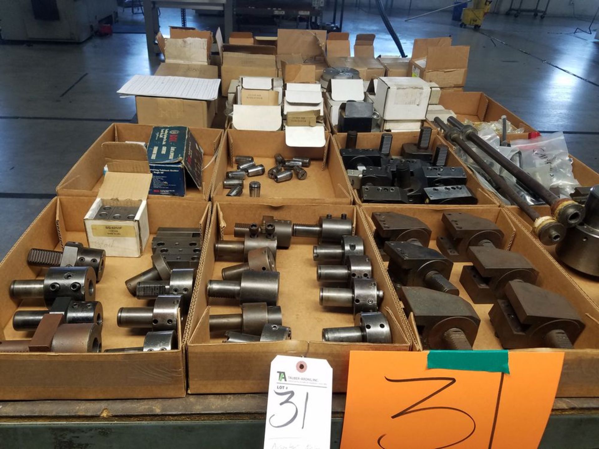 (Lot) Assorted Nakamura Tome TMC15 Tooling Including Holders, Live Centers, Pot Chucks, Soft Jaws