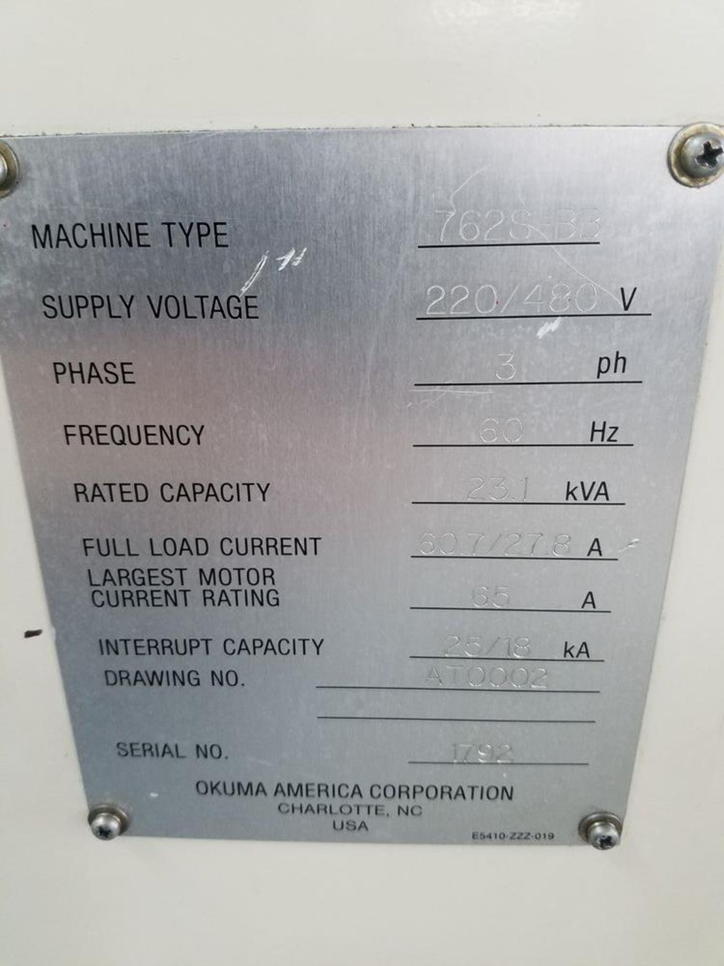 (1996) Okuma Crown L1060 CNC Turning Center w/ Okuma OSP-U10L CNC Controls, 12-Position Turret, - Image 7 of 7