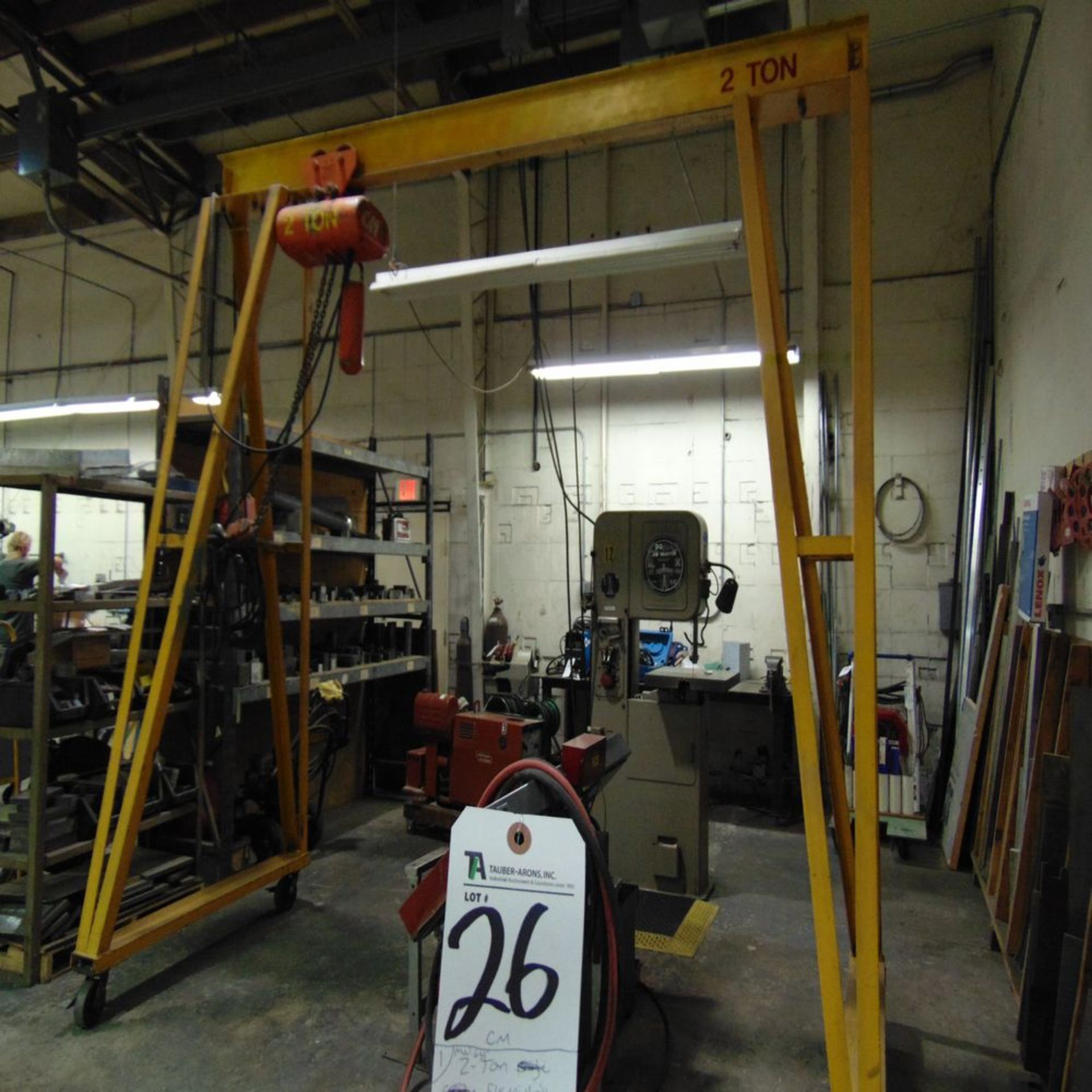 CM mod. 635, 2-Ton Electric Hoist w/ A-Frame, 11'W x 10'T