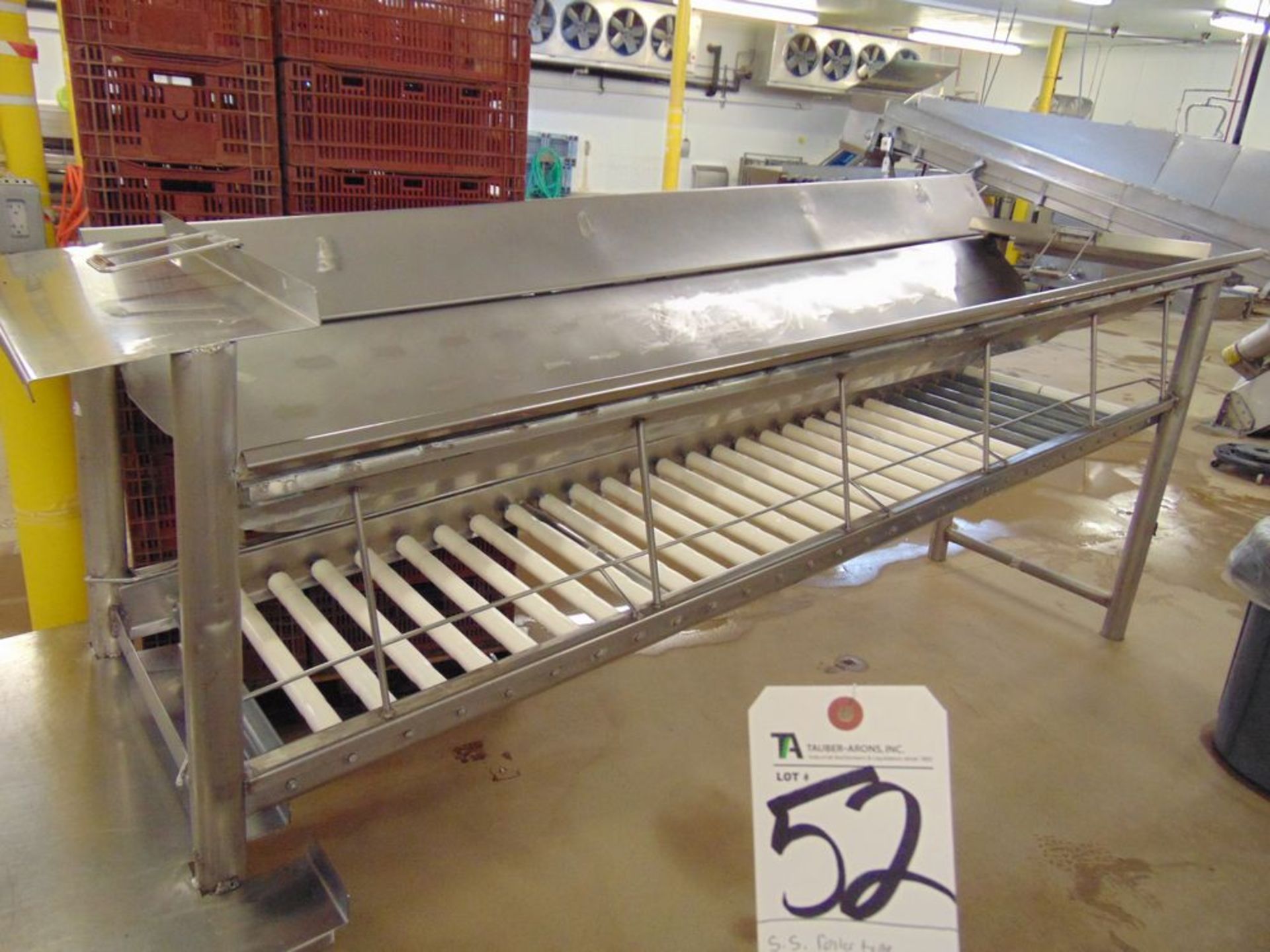 S.S. Roller Type Belt Conveyor, 10'L x 28''W