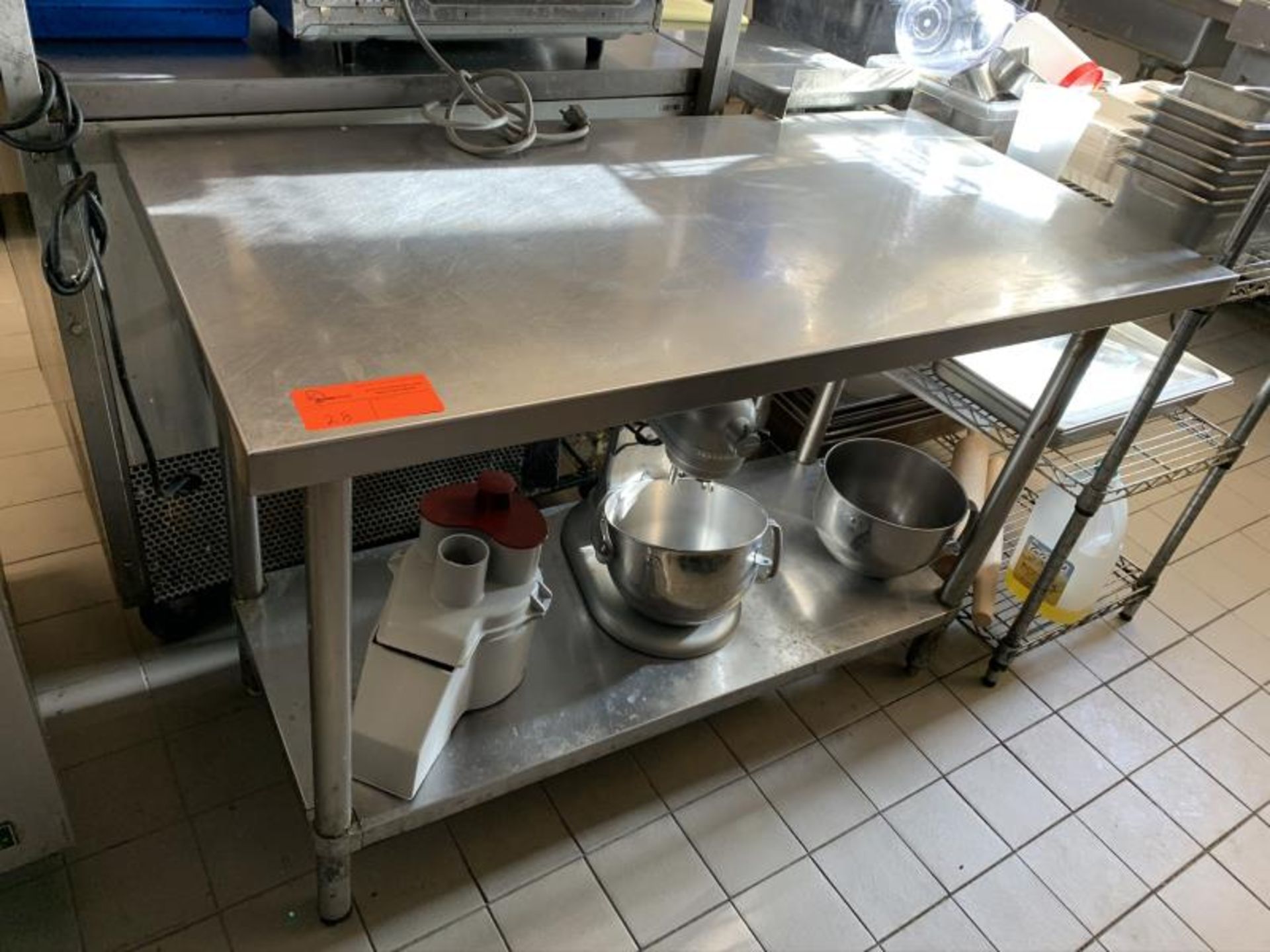 Stainless Steel prep table with lower stainless steel shelf, 48"x24"