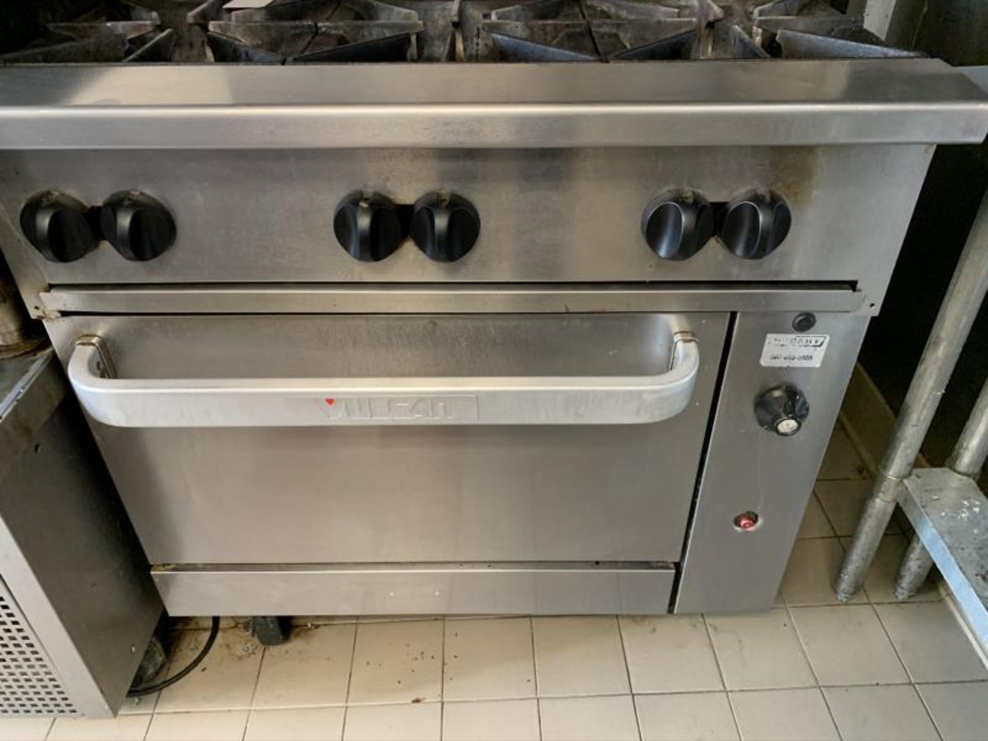 Vulcan 6 burner stove, oven & salamander 36"W, natural gas - Image 2 of 5