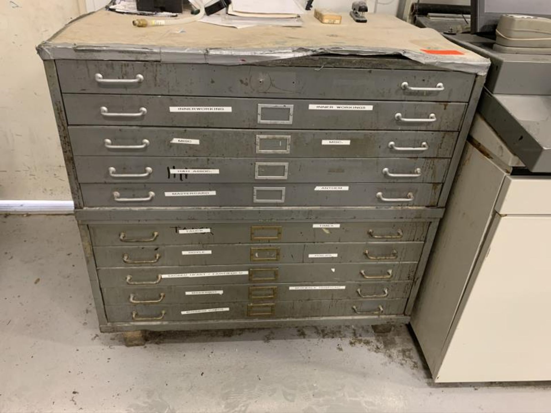 Blueprint filing cabinet