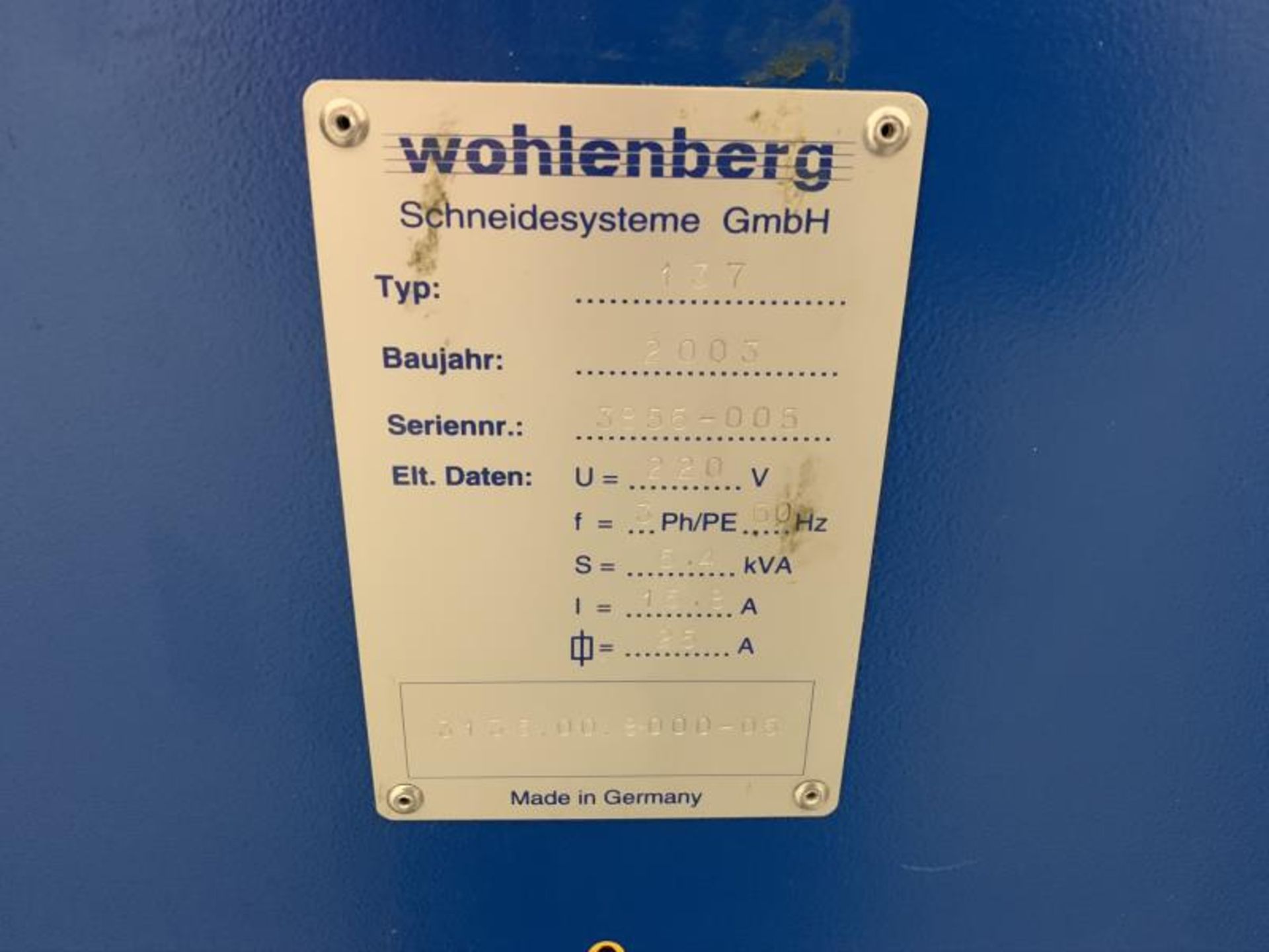 Paper Cutter by Wohlenberg, Model: 137, Made 2013, 3 Spare Blades, SN: 211.926 - Image 13 of 16