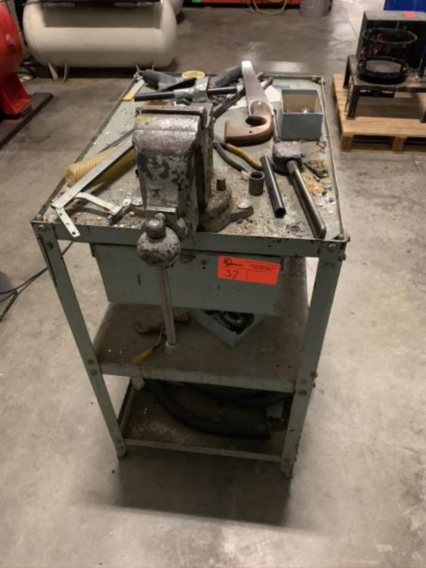 Metal Table with vise