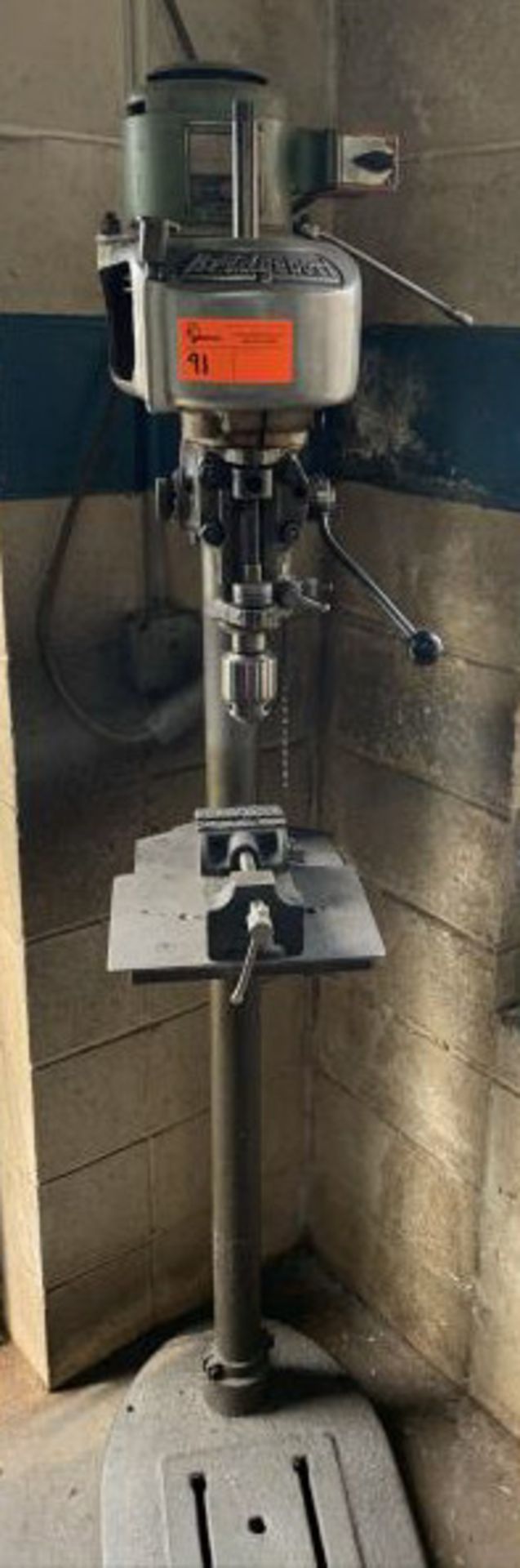 Bridgeport Drill Press, 1/2 Hp, with vise, 3 phase