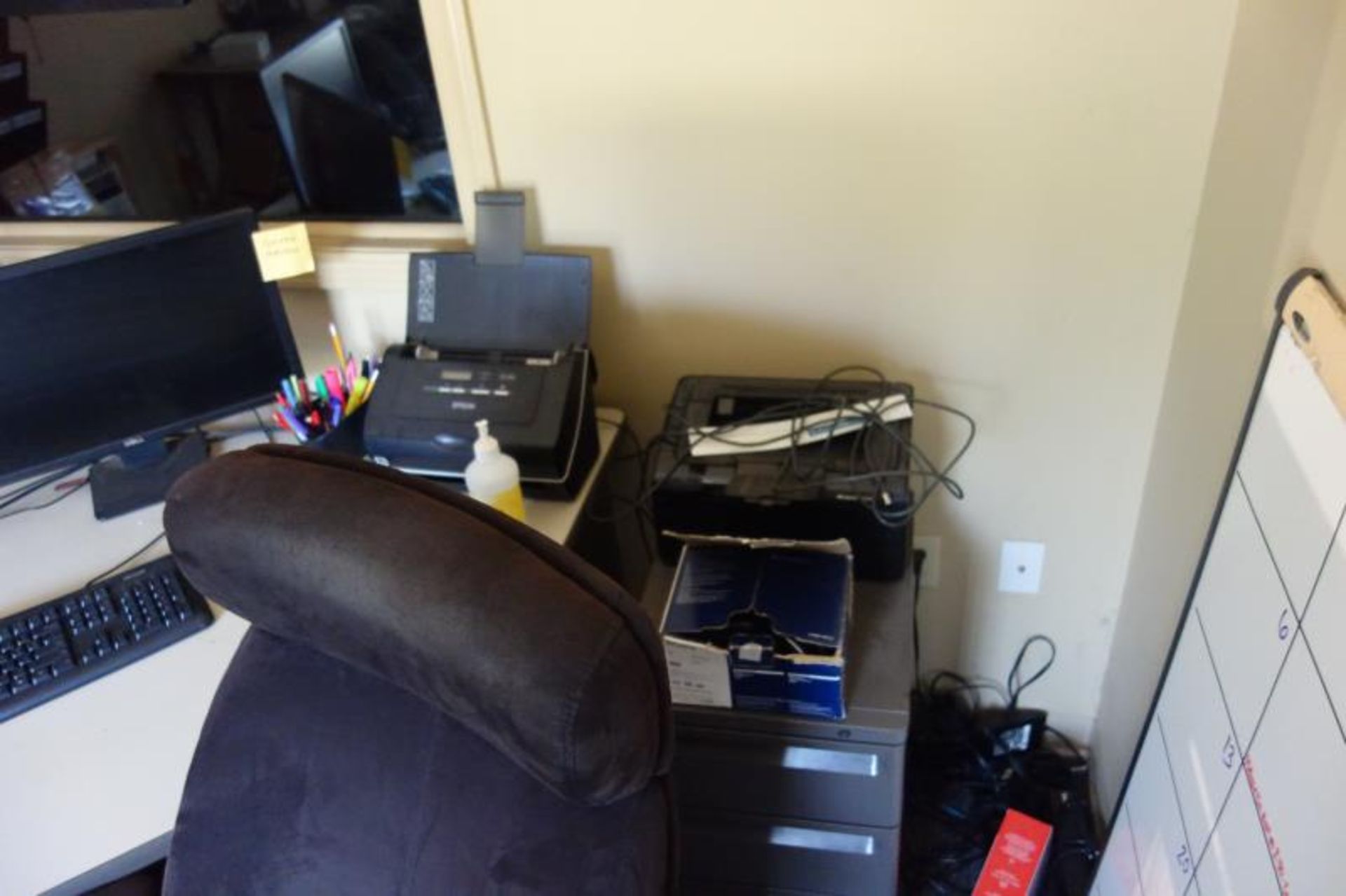 Contents of Warehouse Office - Desk, Chairs, Epson GT-585 Scanner, HP LaserJet P1102W, (2) Dell Flat - Image 4 of 6