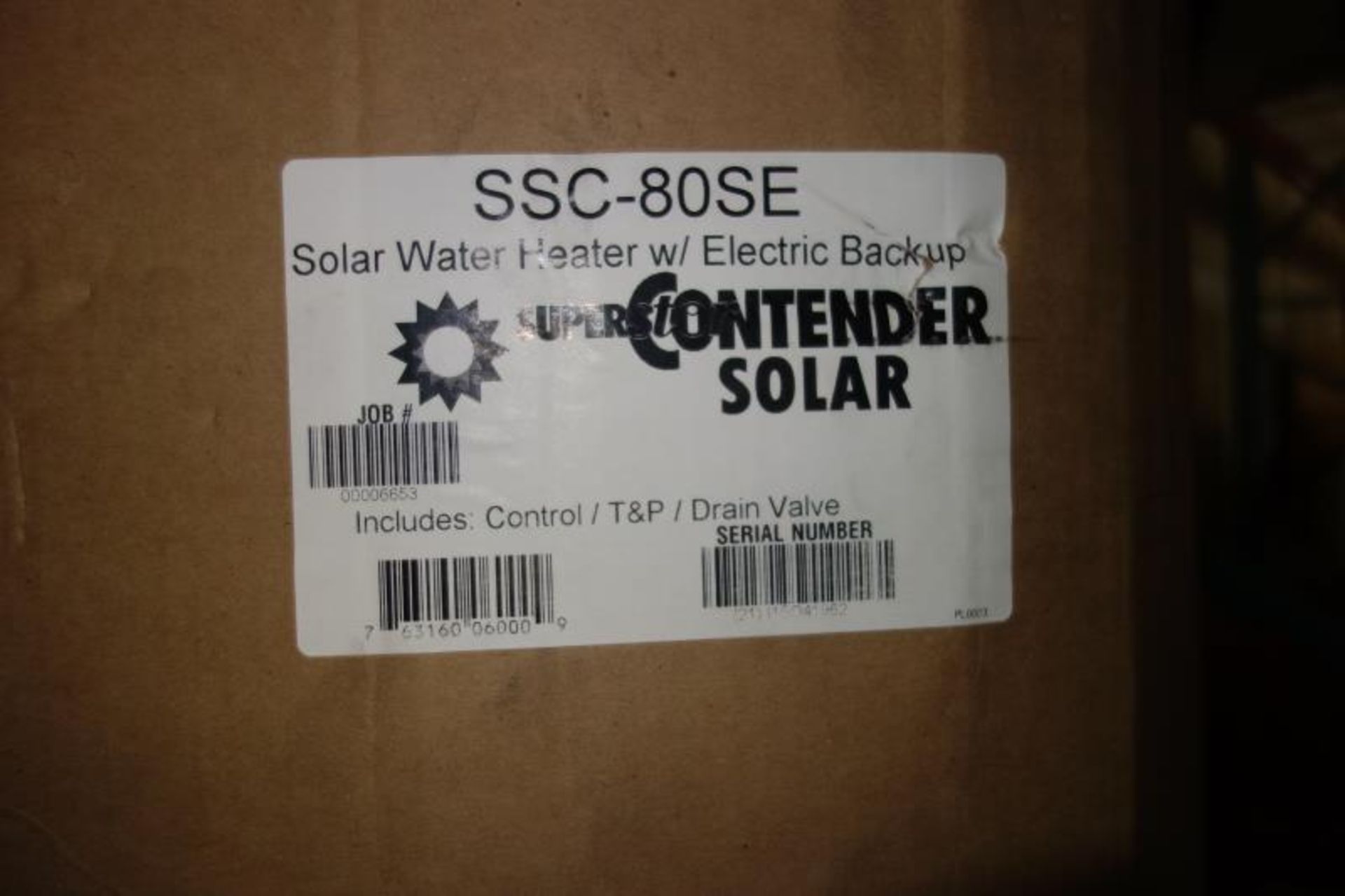 Solar Water Heater w/ Electric Backup Super Contender Solar, (1) Model: SSC-80SE, (1) Solar Hot - Image 2 of 6