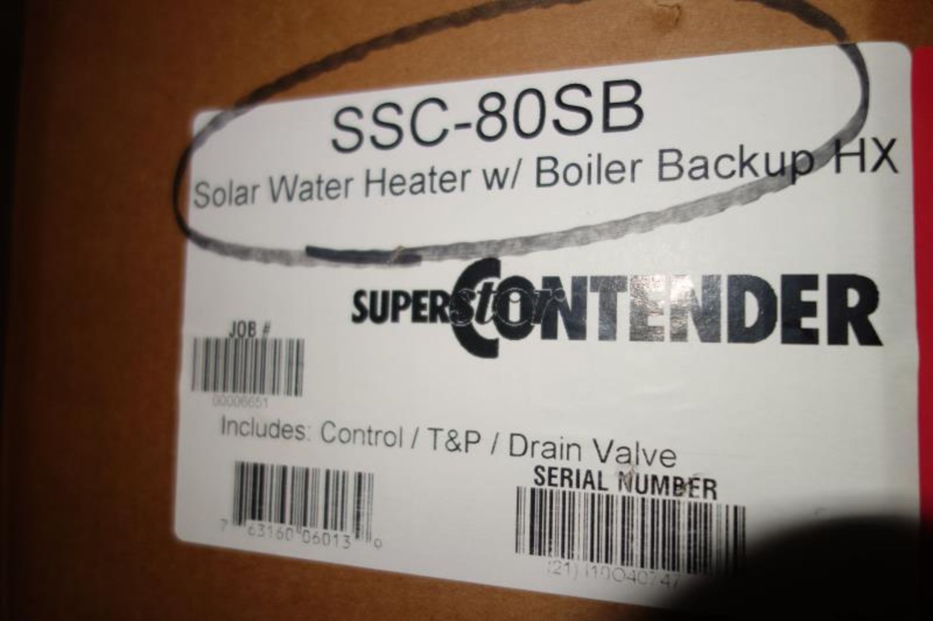 Solar Water Heater w/ Electric Backup Super Contender Solar, (1) Model: SSC-80SE, (1) Solar Hot - Image 3 of 6