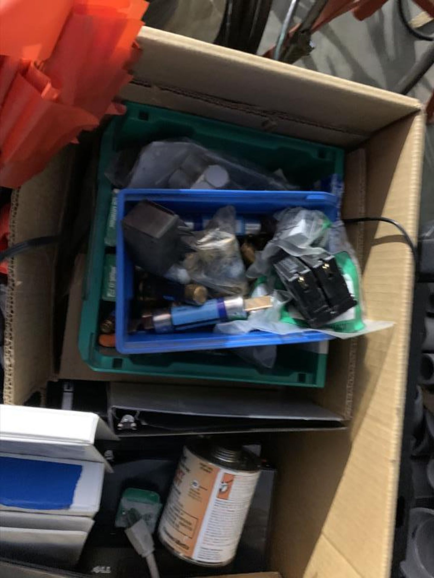 Box of Assorted Parts, Flags, Markers, Fuses - Image 3 of 3