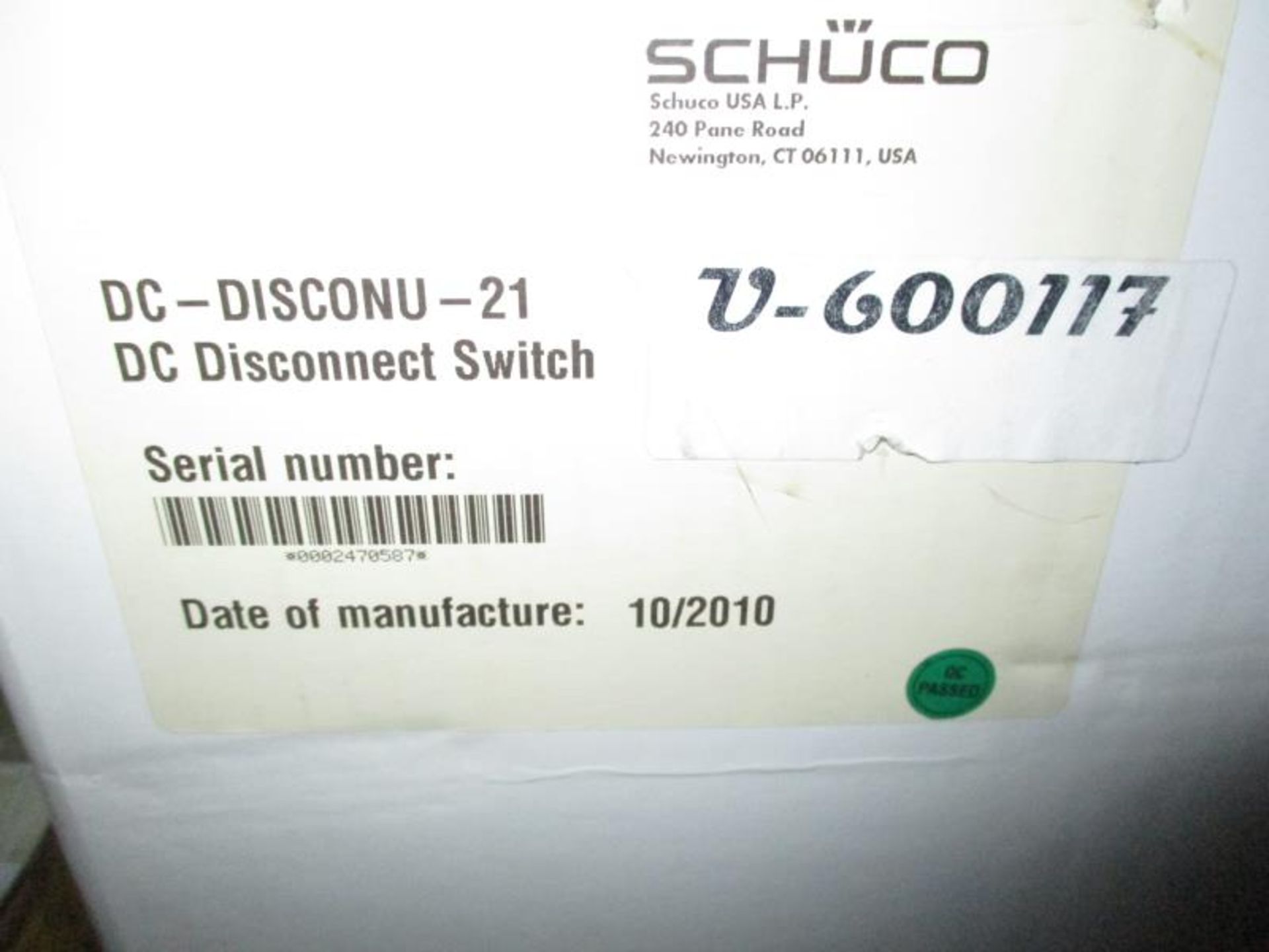 Schuco DC Disconnect Switch, Model: DC=Disconu-21 - Image 3 of 3