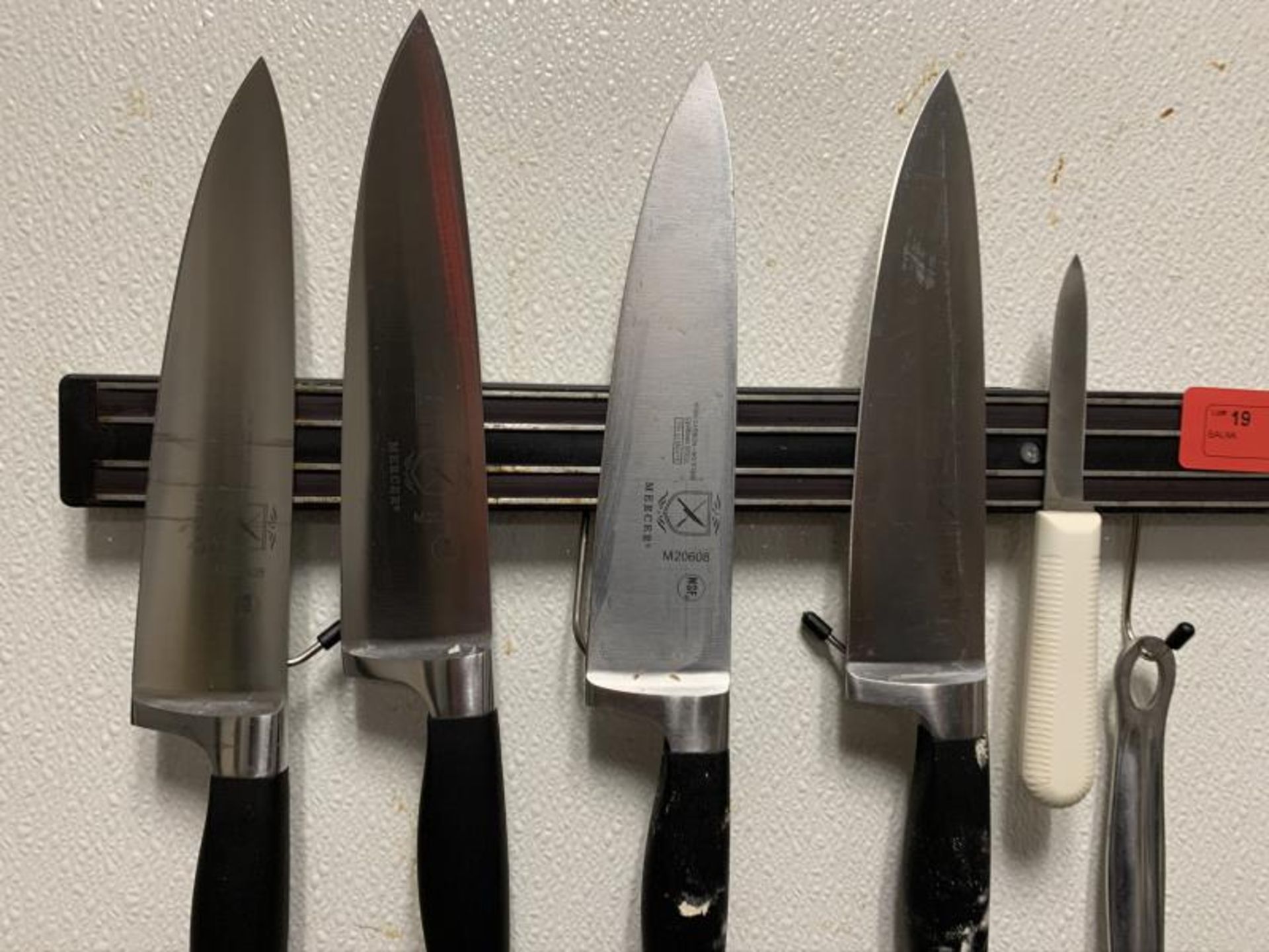 Magnetic Wall Mounted Knife Rack w/ (4) Mercer M20608 Knives - Image 2 of 2