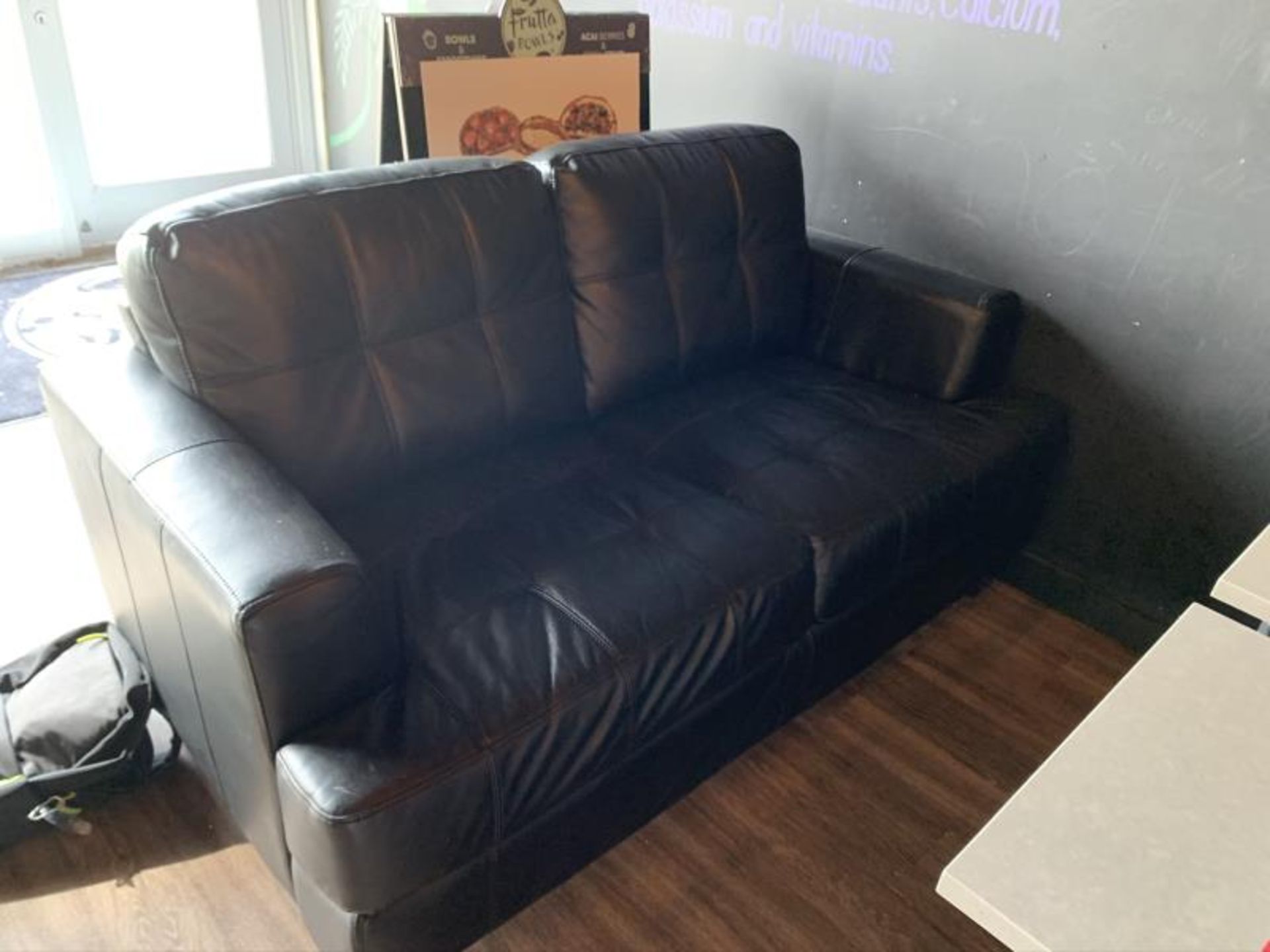 (2) Black Vinyl Love Seats - Image 2 of 4