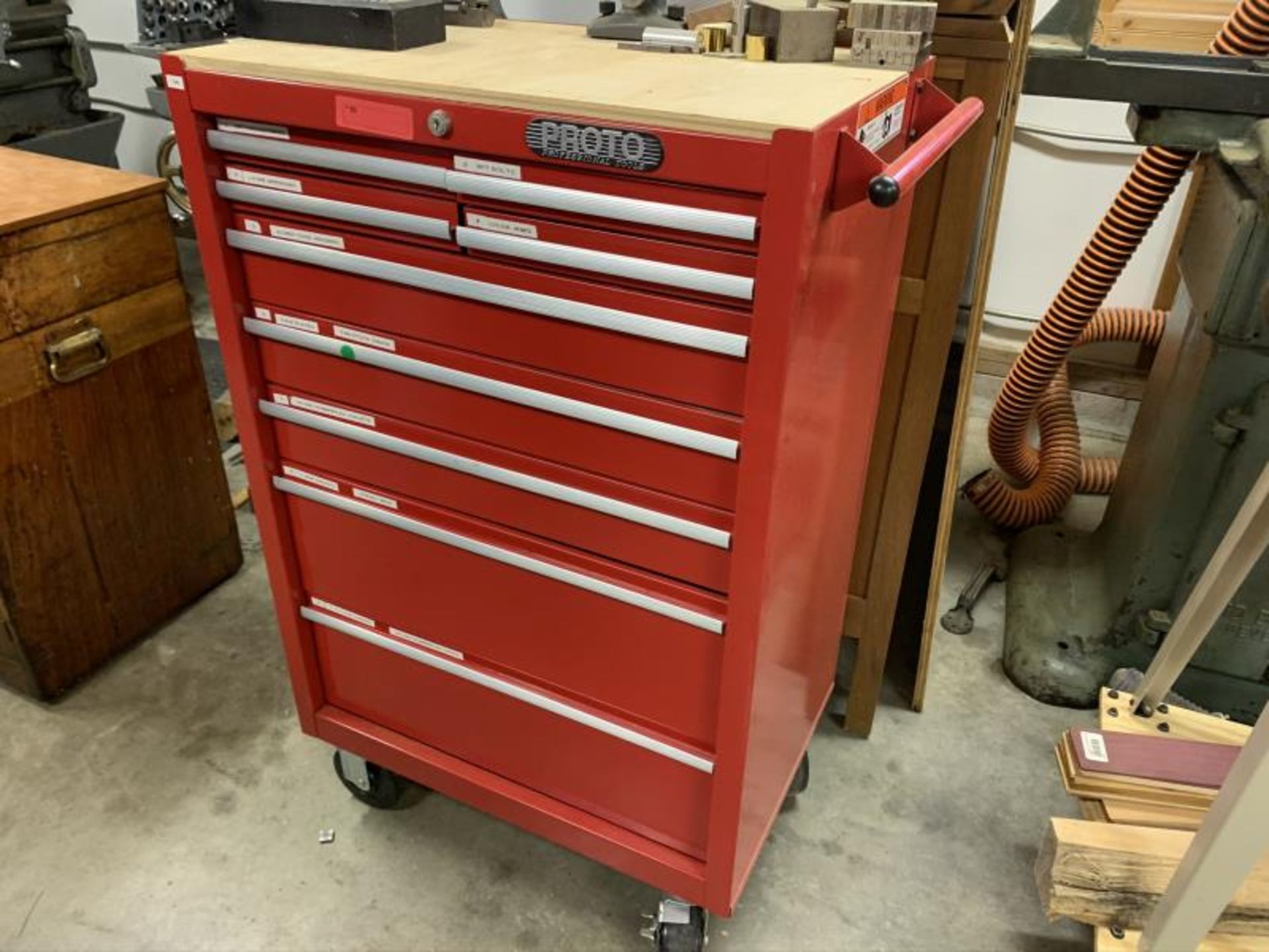 9 Drawer proto professional tools, tool cabinet, casters