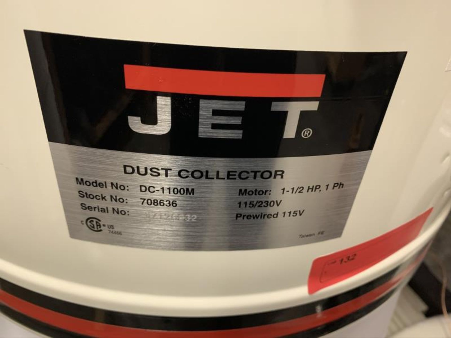 JET Dust Collector Model:DC-1100M 1.5 HP, 1 Phase - Image 3 of 3