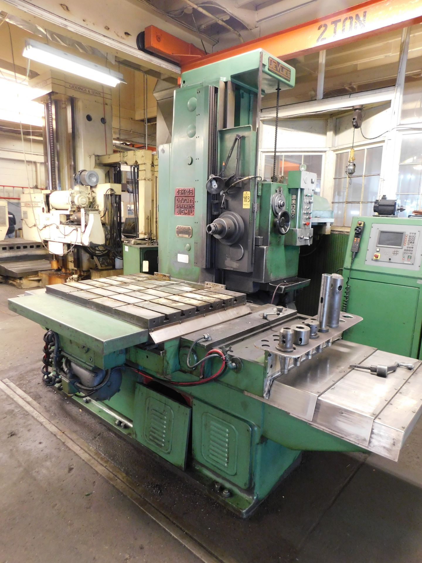 Devlieg Model 43K-48 Jig Mill, S/N 9201, 4" Spindle, 50 Taper, Heidenhahn Control, 48" X 35" - Image 4 of 14