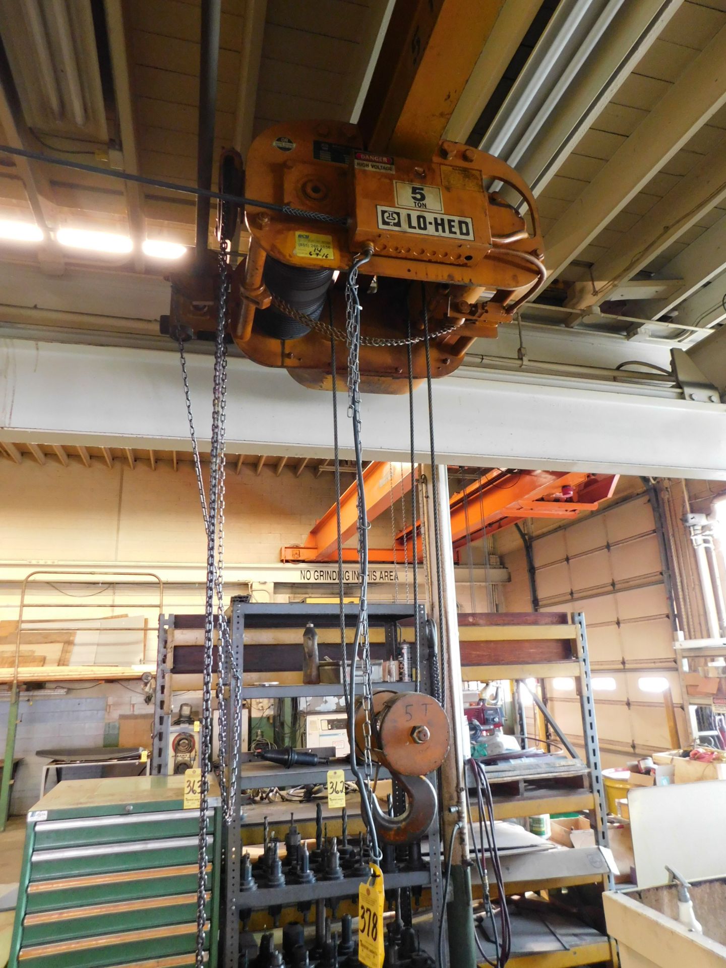 David Round LO-HED 5 Ton Overhead Crane, with Underhung Electric Hoist, Approx. 10' Span, 2-Way