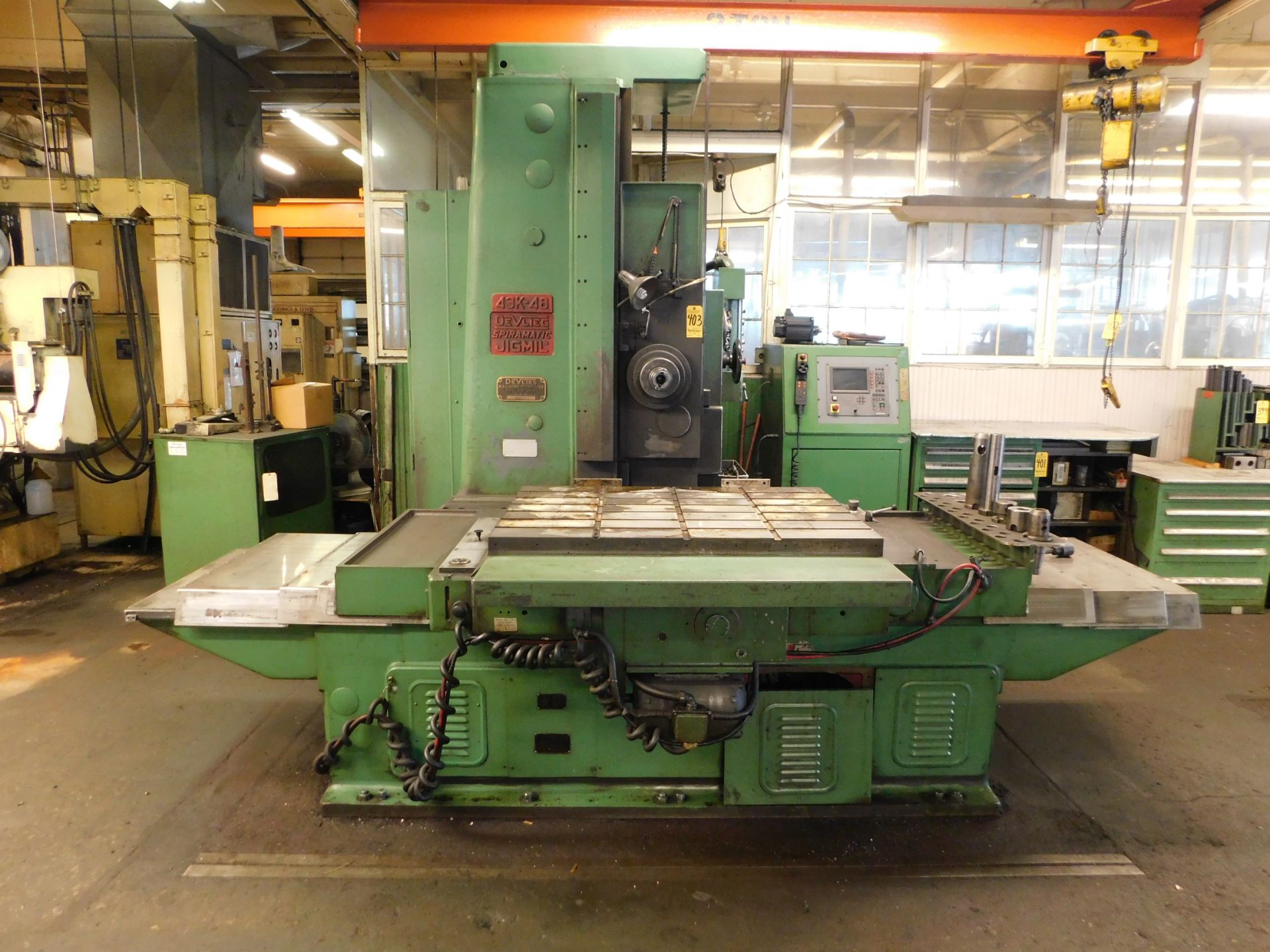 Devlieg Model 43K-48 Jig Mill, S/N 9201, 4" Spindle, 50 Taper, Heidenhahn Control, 48" X 35" - Image 2 of 14