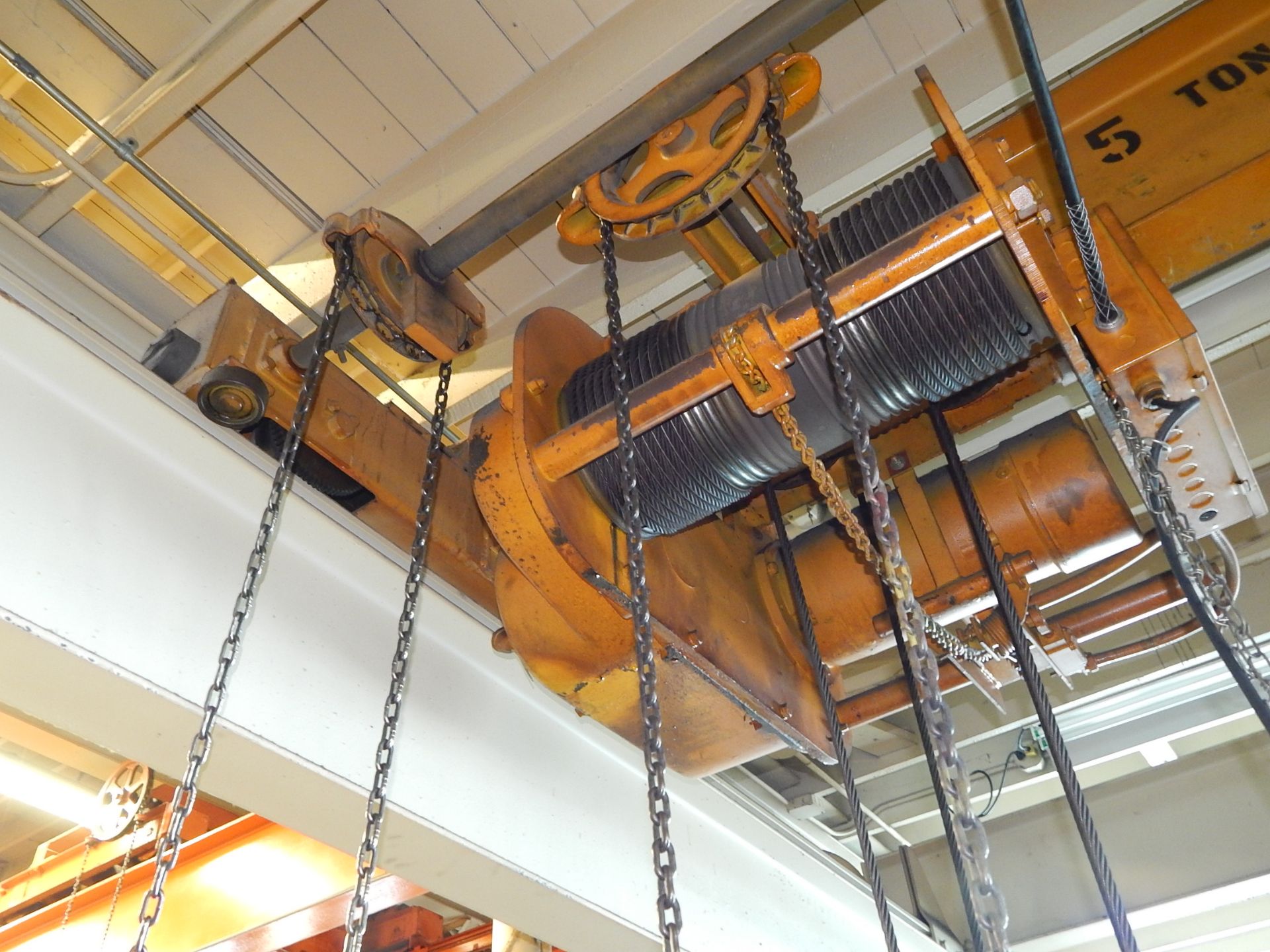 David Round LO-HED 5 Ton Overhead Crane, with Underhung Electric Hoist, Approx. 10' Span, 2-Way - Image 4 of 6