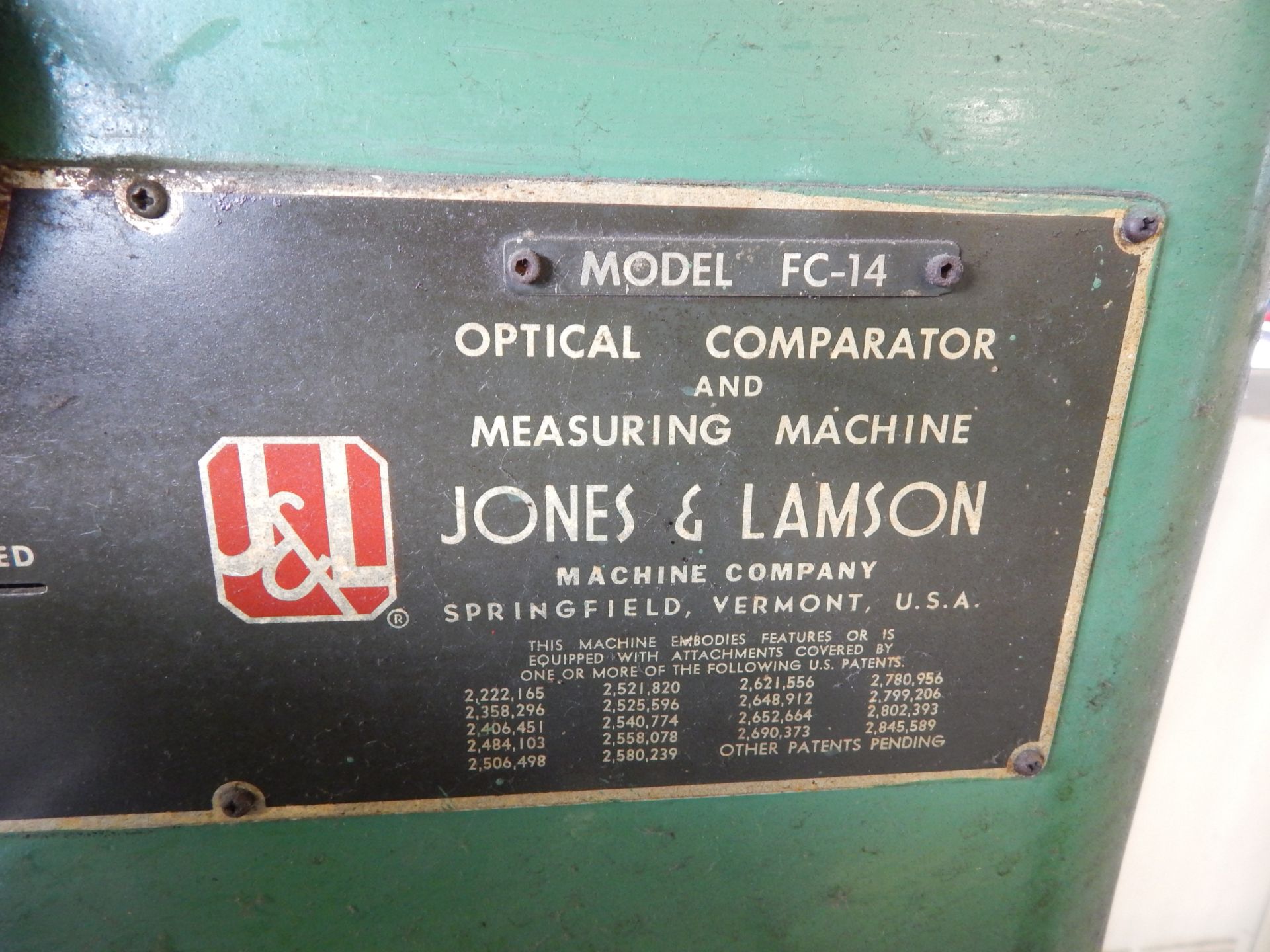 Jones and Lamson Model FC-14 Optical Comparator, Surface Illumination - Image 8 of 9