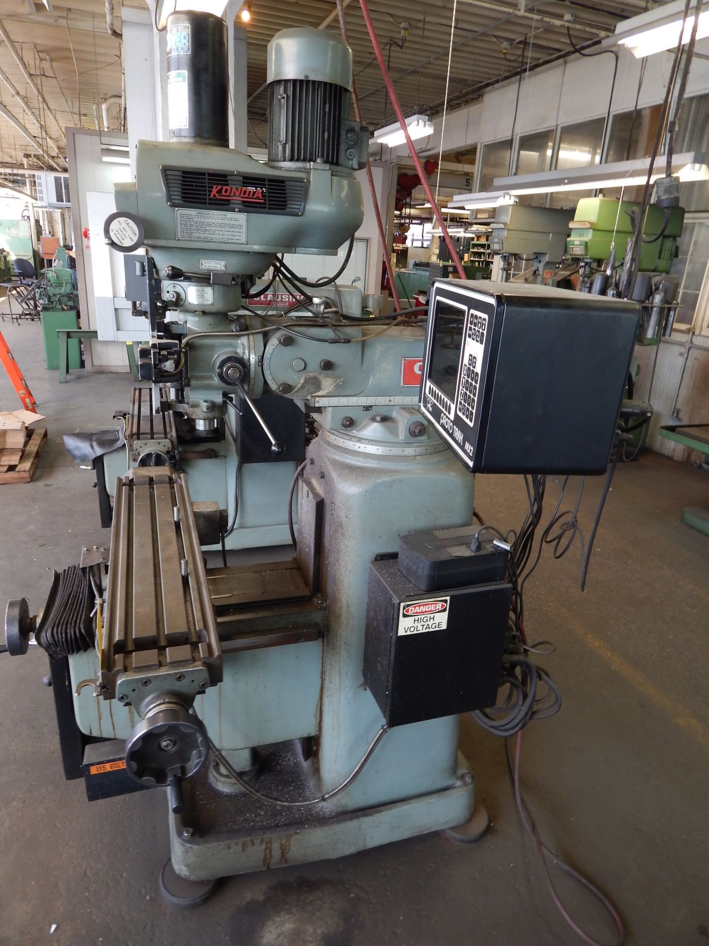 Clausing Kondia/Prototrak CNC Knee Mill, Model FV-1, S/N Z-178, Prototrak MX2 CNC Control, Power - Image 12 of 14