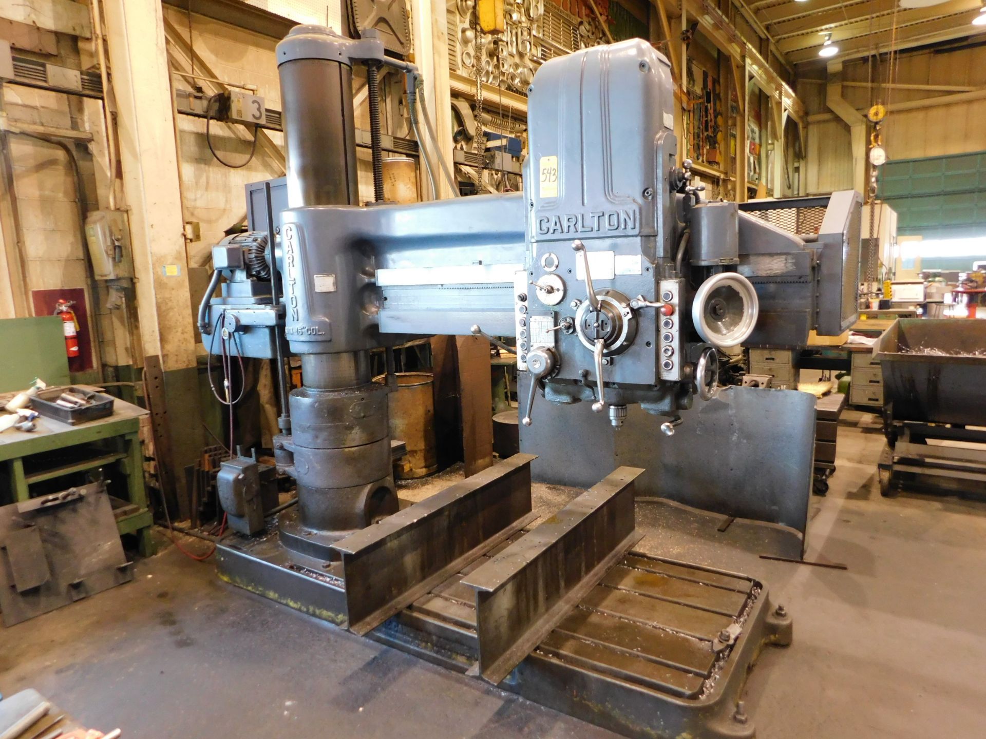 Carlton Model 3A, 6' X 15" Radial Arm Drill, S/N 3A5753, Power Clamping and Elevation