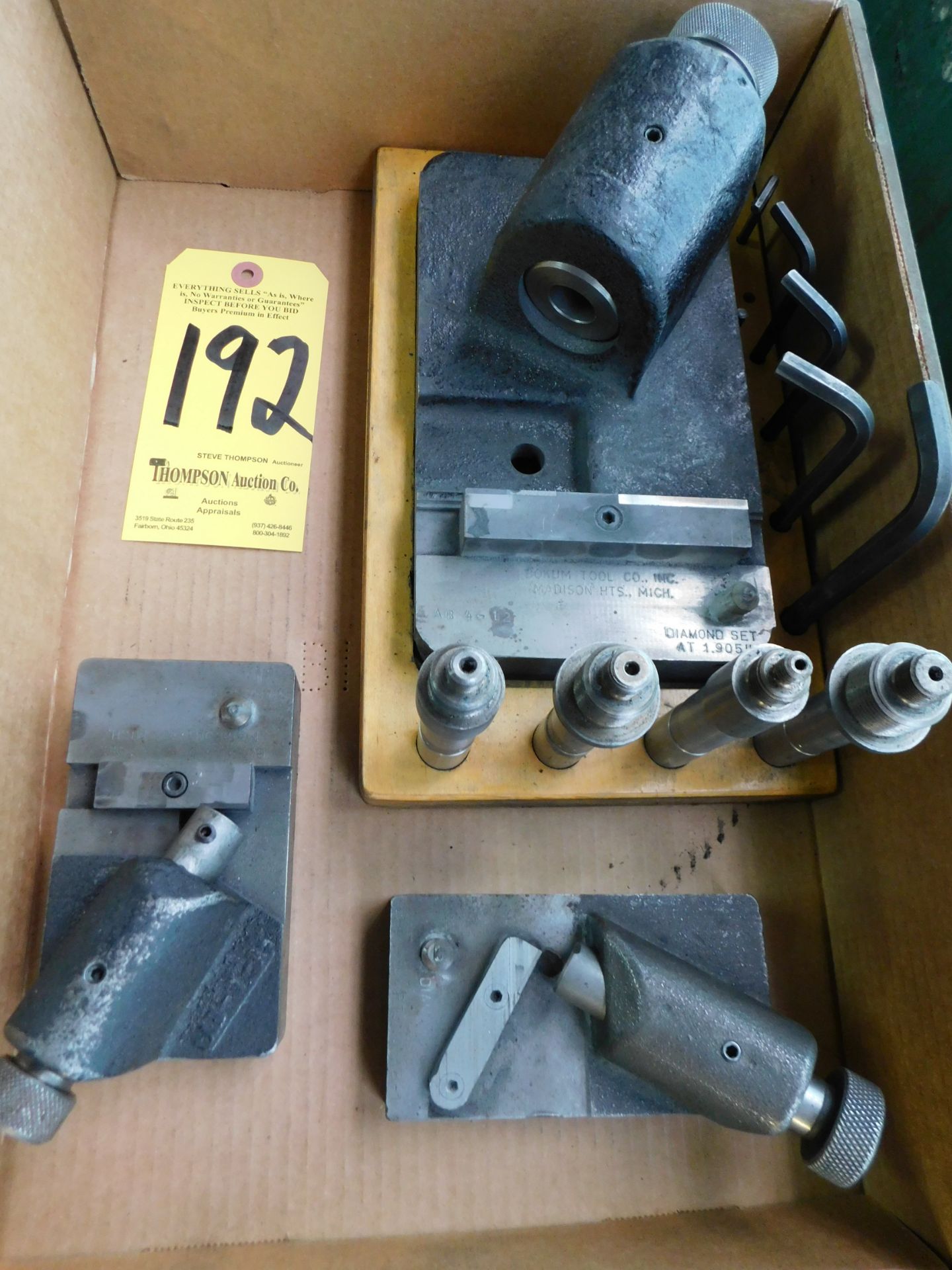 Bokum Model AB4-12 Grinding Fixture and (2) Bokum Tool Model AB-1 Grinding Fixtures