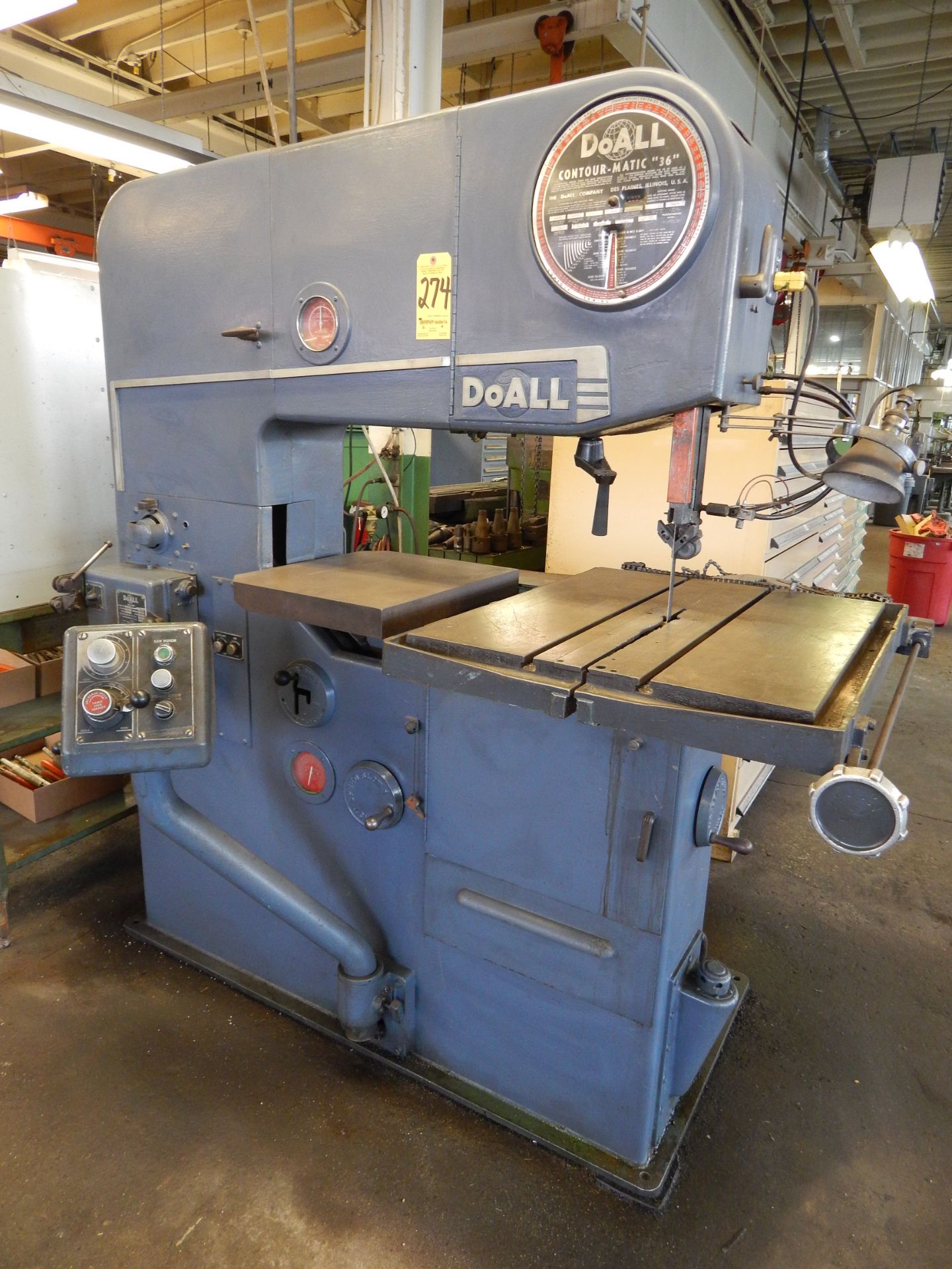 Do-All Model 3612-3 Contour-Matic, 36" Vertical Band Saw, s/n 153-61517, Blade Welder, Table Power - Image 2 of 15