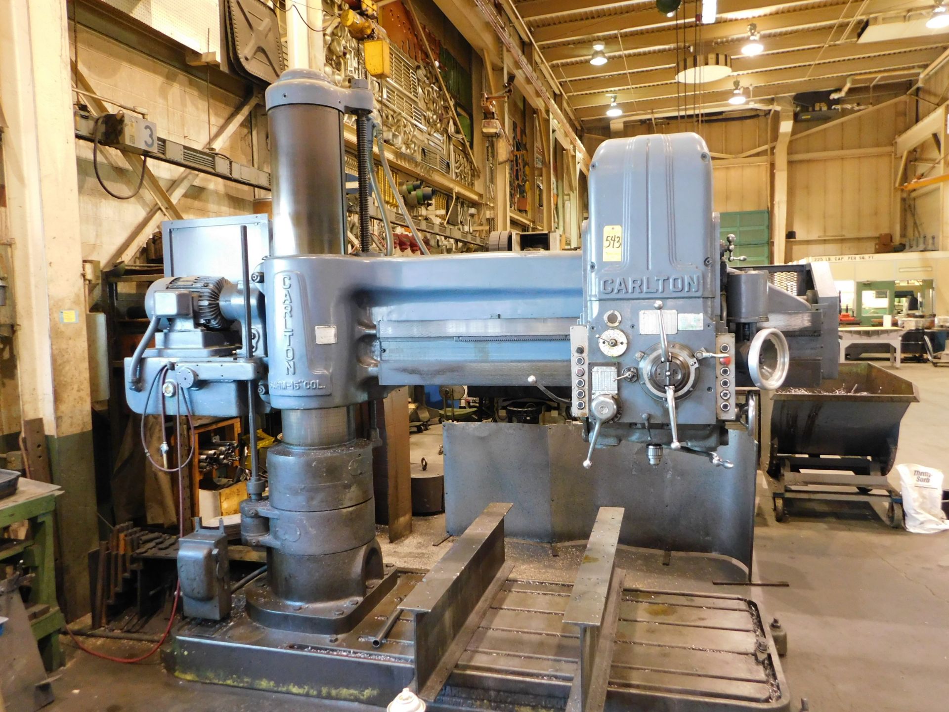 Carlton Model 3A, 6' X 15" Radial Arm Drill, S/N 3A5753, Power Clamping and Elevation - Image 3 of 7