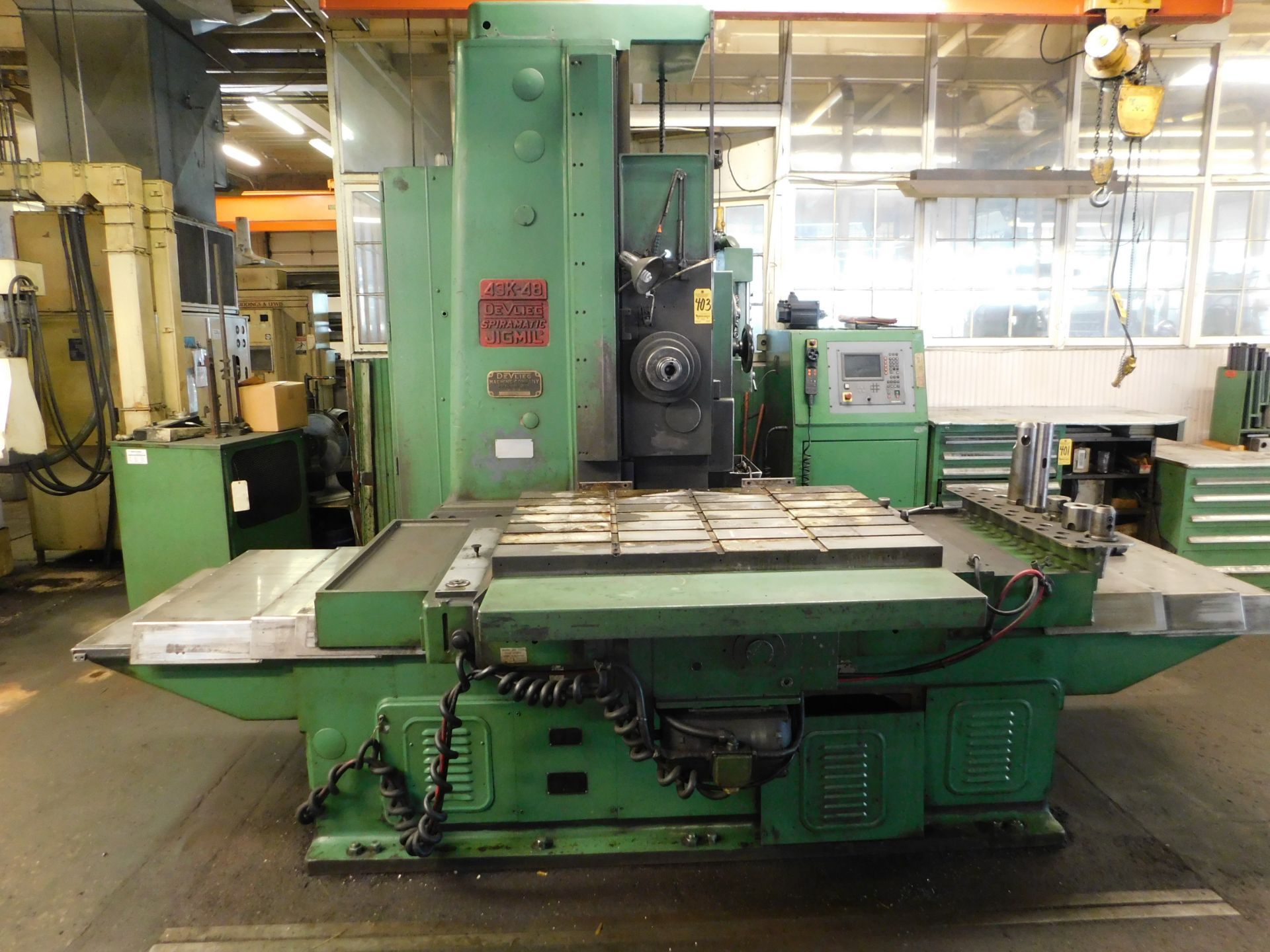 Devlieg Model 43K-48 Jig Mill, S/N 9201, 4" Spindle, 50 Taper, Heidenhahn Control, 48" X 35"