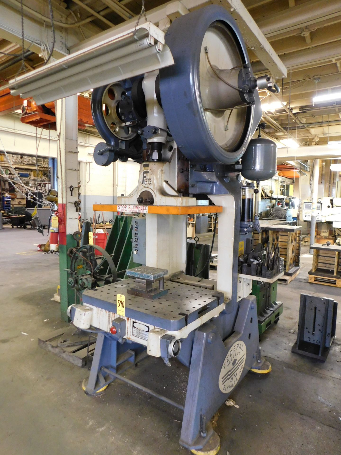 Federal Model F-55 OBI Punch Press, S/N 55-472, 60 Ton, 12" Stroke, 21" Shut Height, 28" X 36"