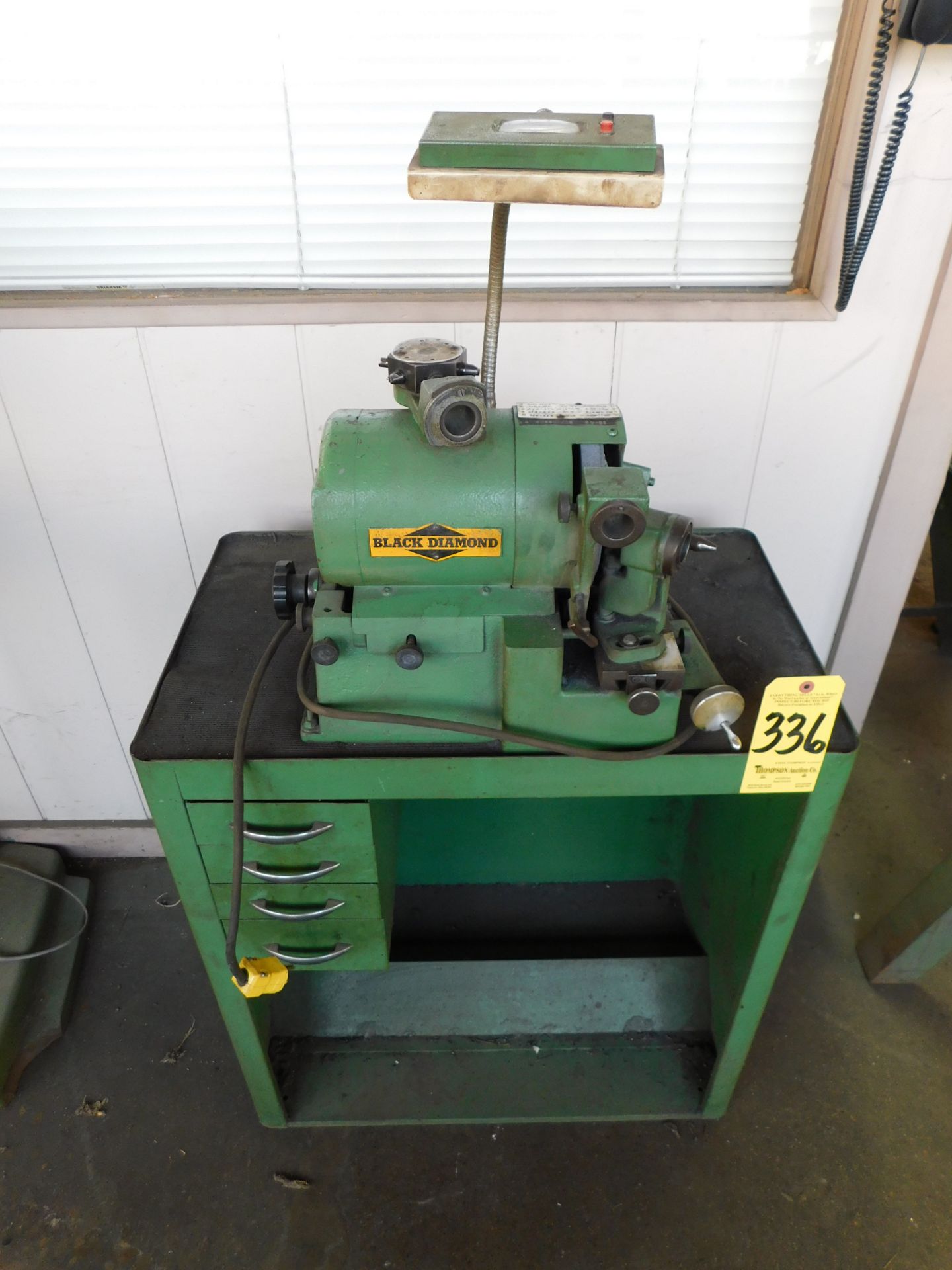 Black Diamond Model BW-75 Drill Grinder, s/n 24789, 1/16" - 1/2" Cap, with Cabinet and Collets