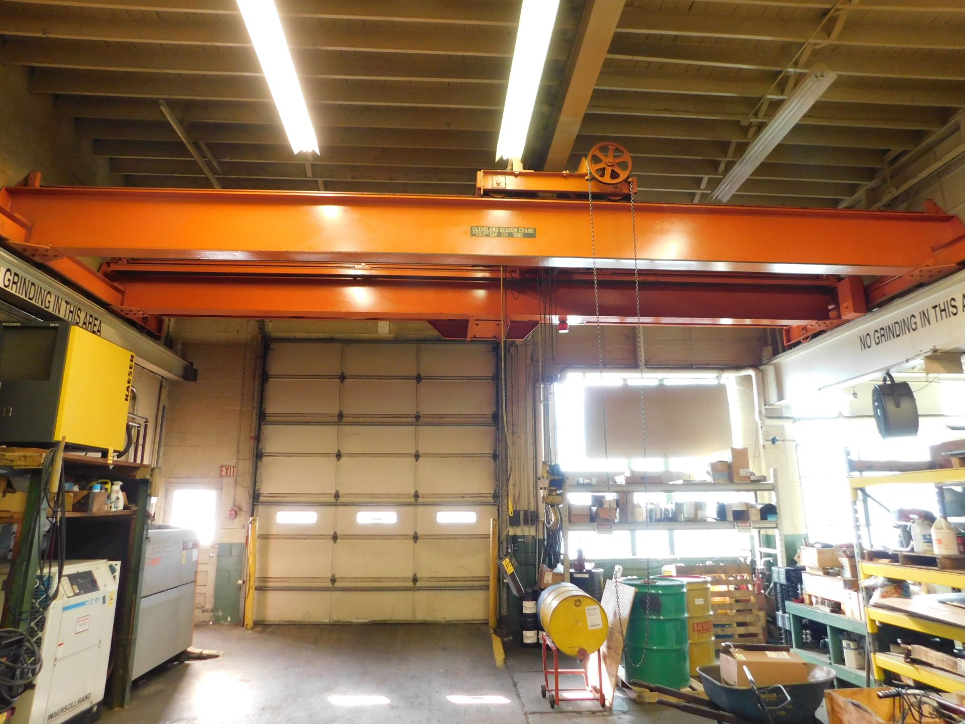 Cleveland Beacon 10 Ton Overhead Crane, with Top Running Electric Hoist, Double Girder, 4-Way