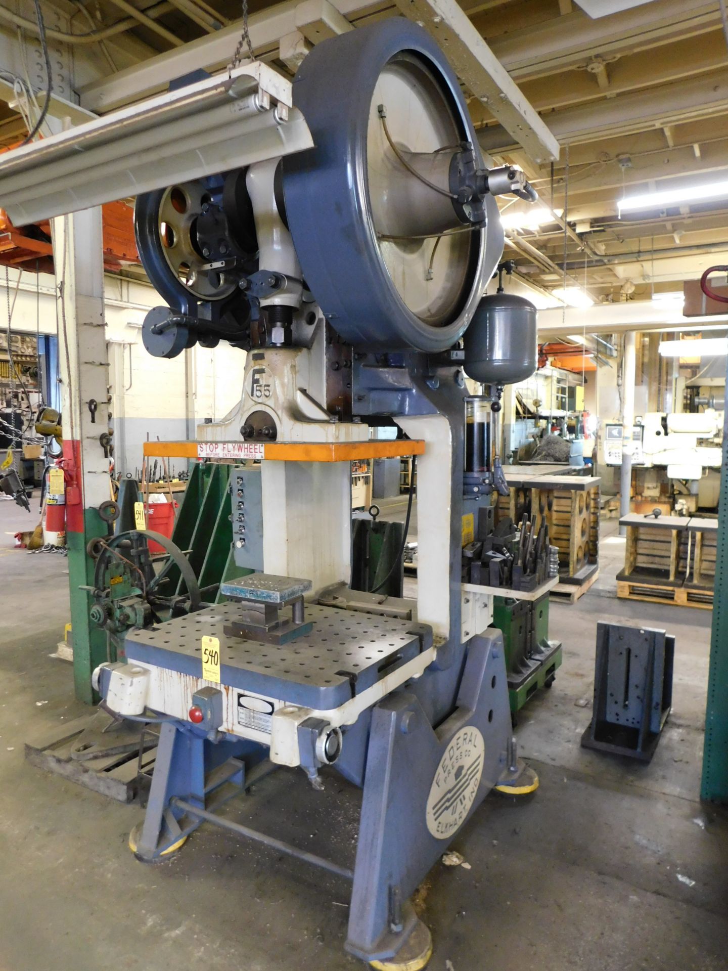 Federal Model F-55 OBI Punch Press, S/N 55-472, 60 Ton, 12" Stroke, 21" Shut Height, 28" X 36" - Image 2 of 7