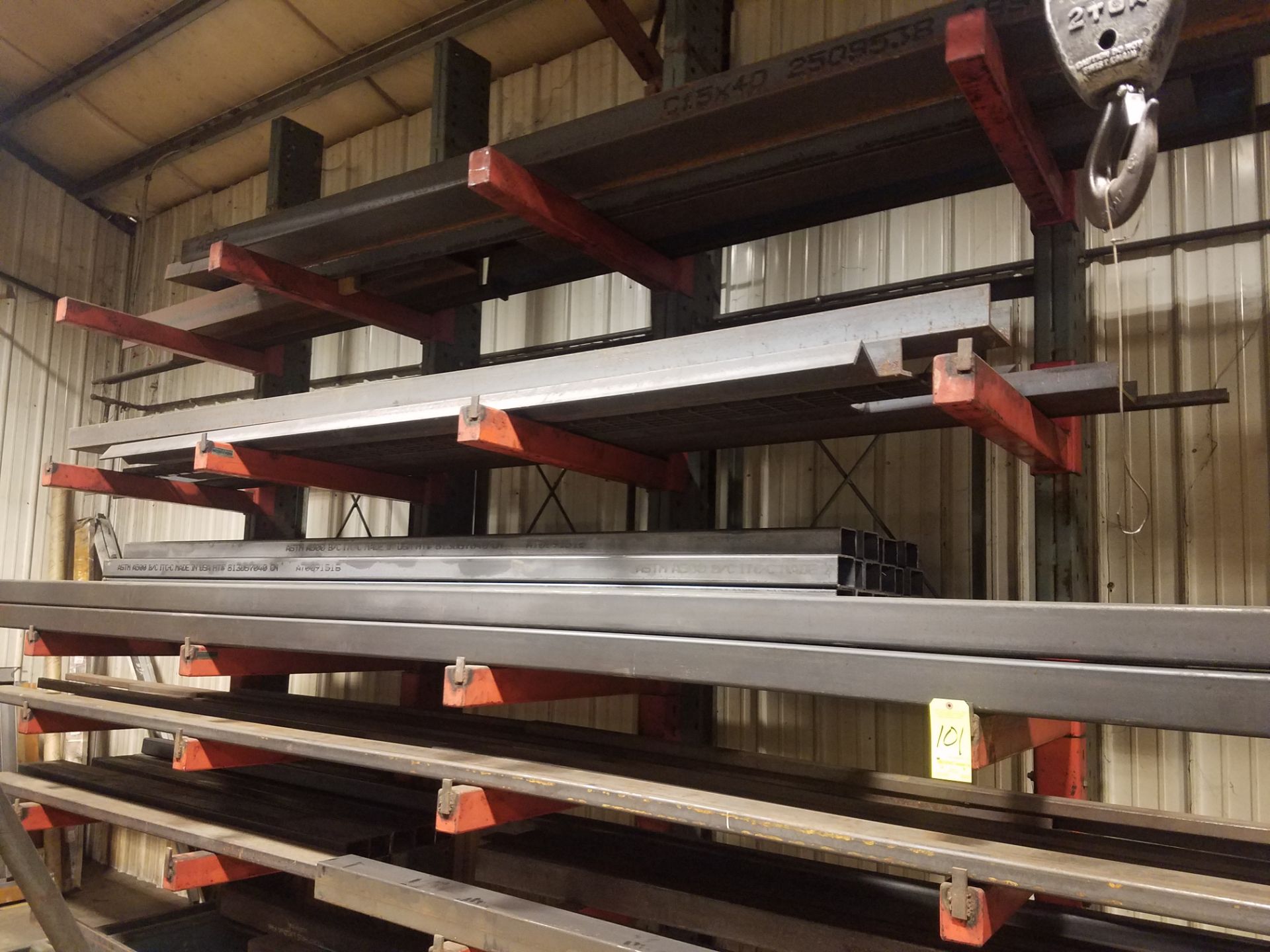 Single Side Cantilever Steel Rack, with Contents, 36 In. Arms, 148 In. Overall Length, (4) Uprights, - Image 2 of 2