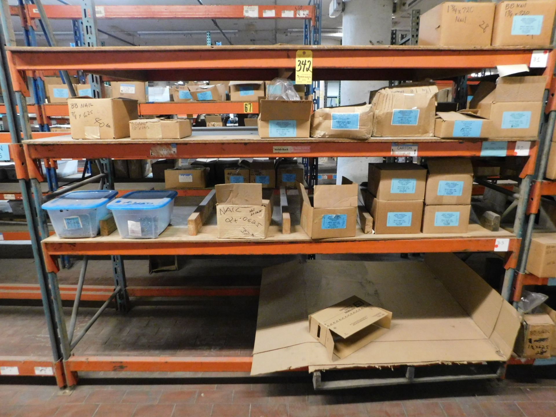 Contents of (1) Section of Pallet Shelving (Nail Inventory)