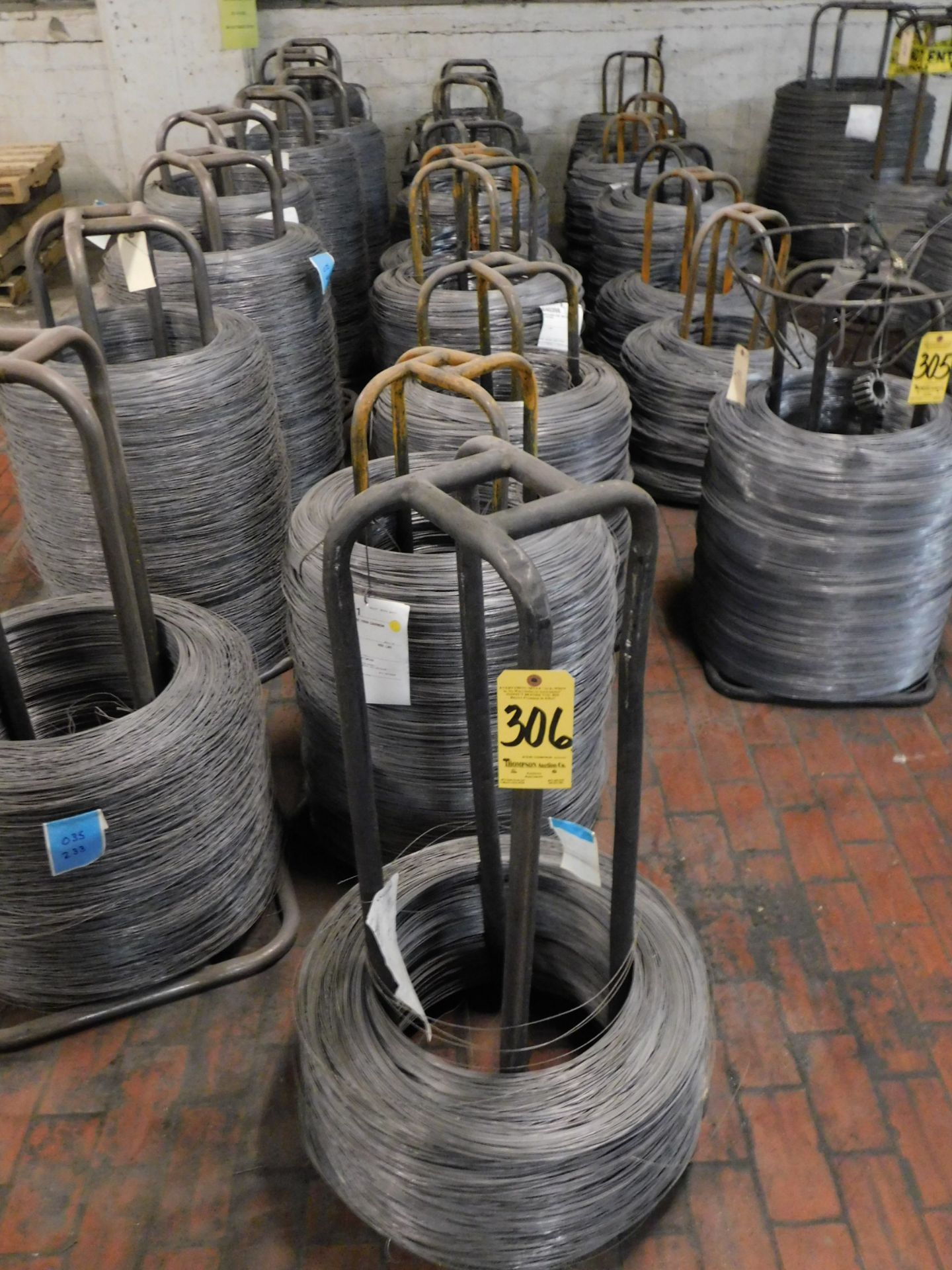 (9) Wire Spool Stands with Wire, .041", 4,454 Lbs. Total Lbs. Estimated
