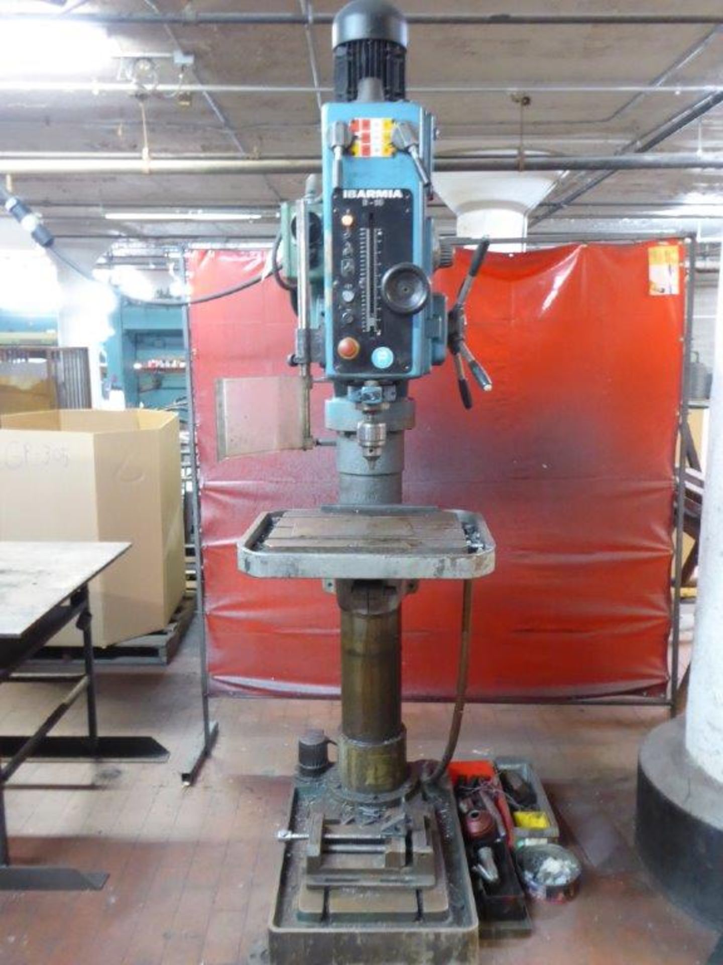 Ibarma Model B-50 Heavy Duty Drill Press, s/n 064525, New 2006, 20 In. X 24 In. T-Slotted Table, 4 - Image 3 of 5