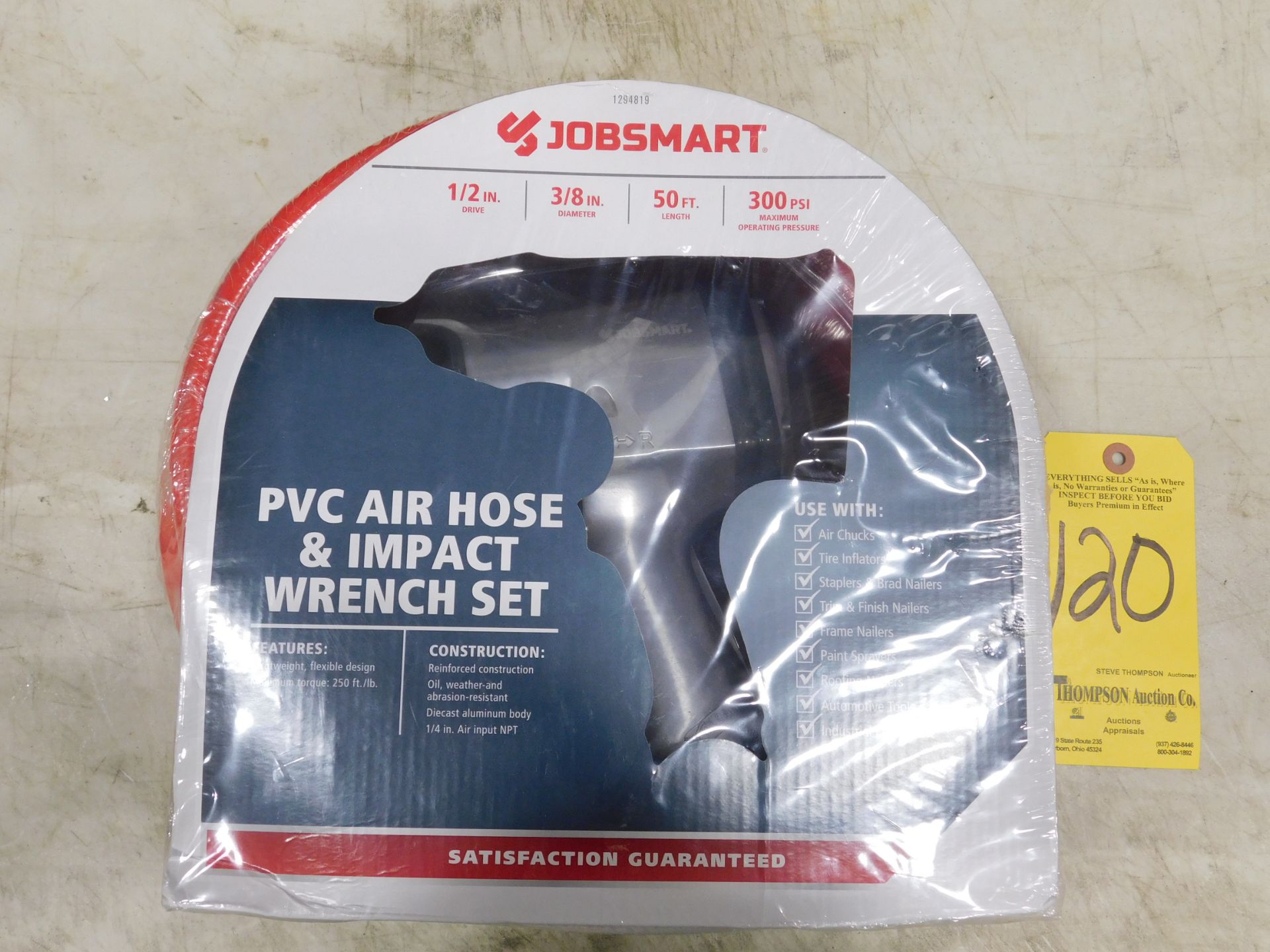 Jobsmart PVC Air Hose and Impact Wrench Set, New