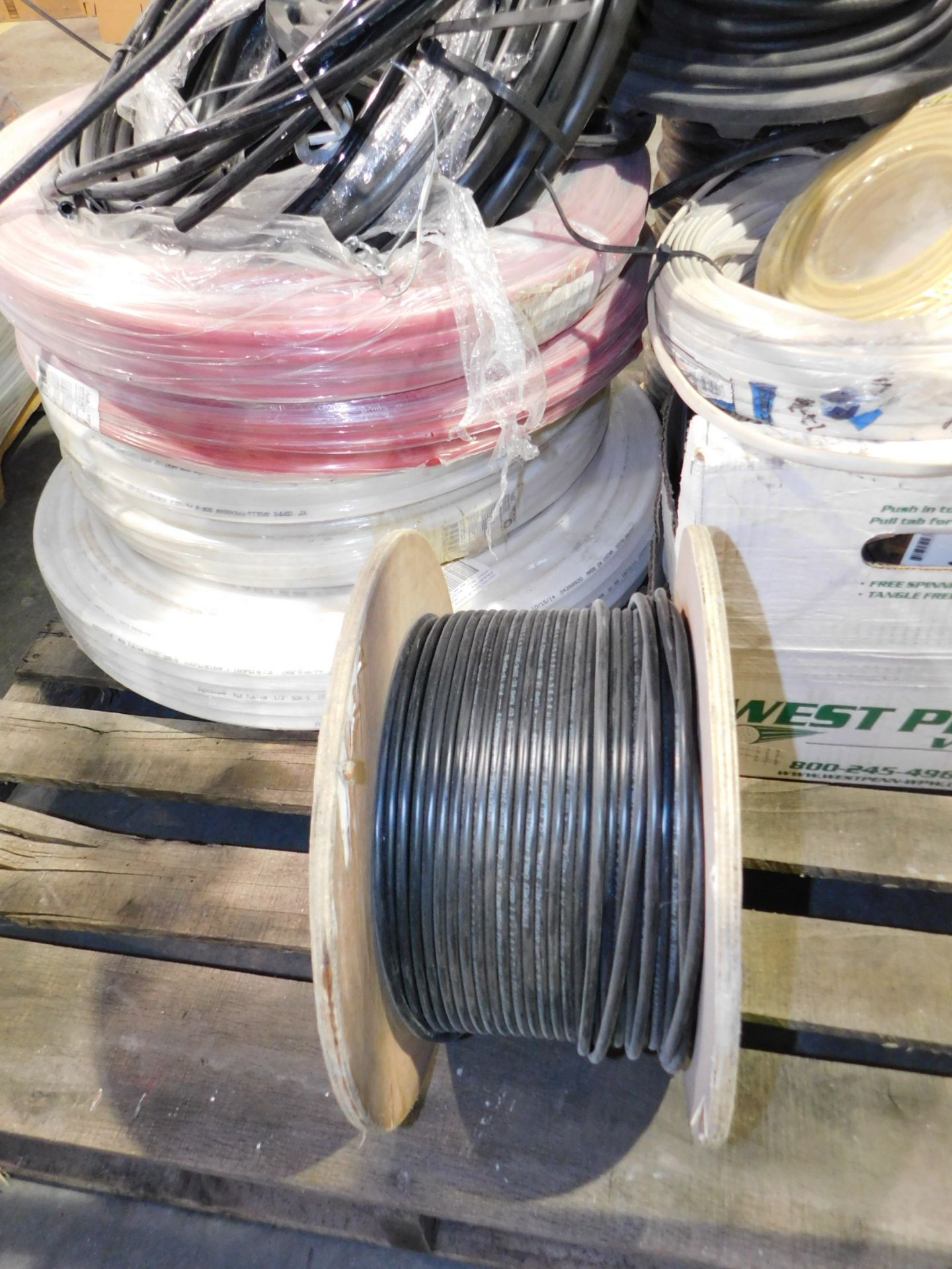 Skid Lot of Steel Cable, Electrical Wire, and Plastic Hose - Image 4 of 4