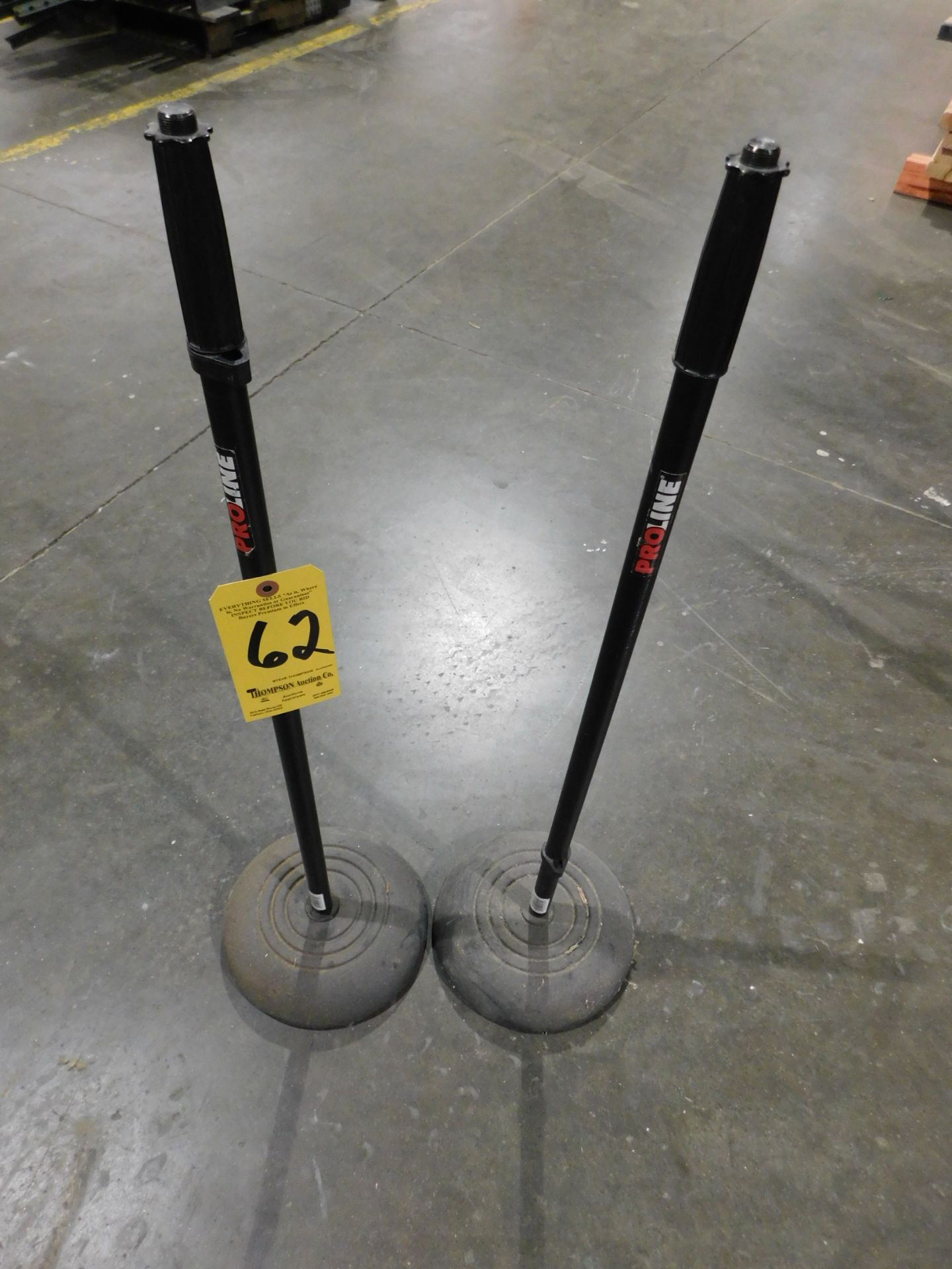 (2) ProLine MS235BK Round Base Microphone Stands