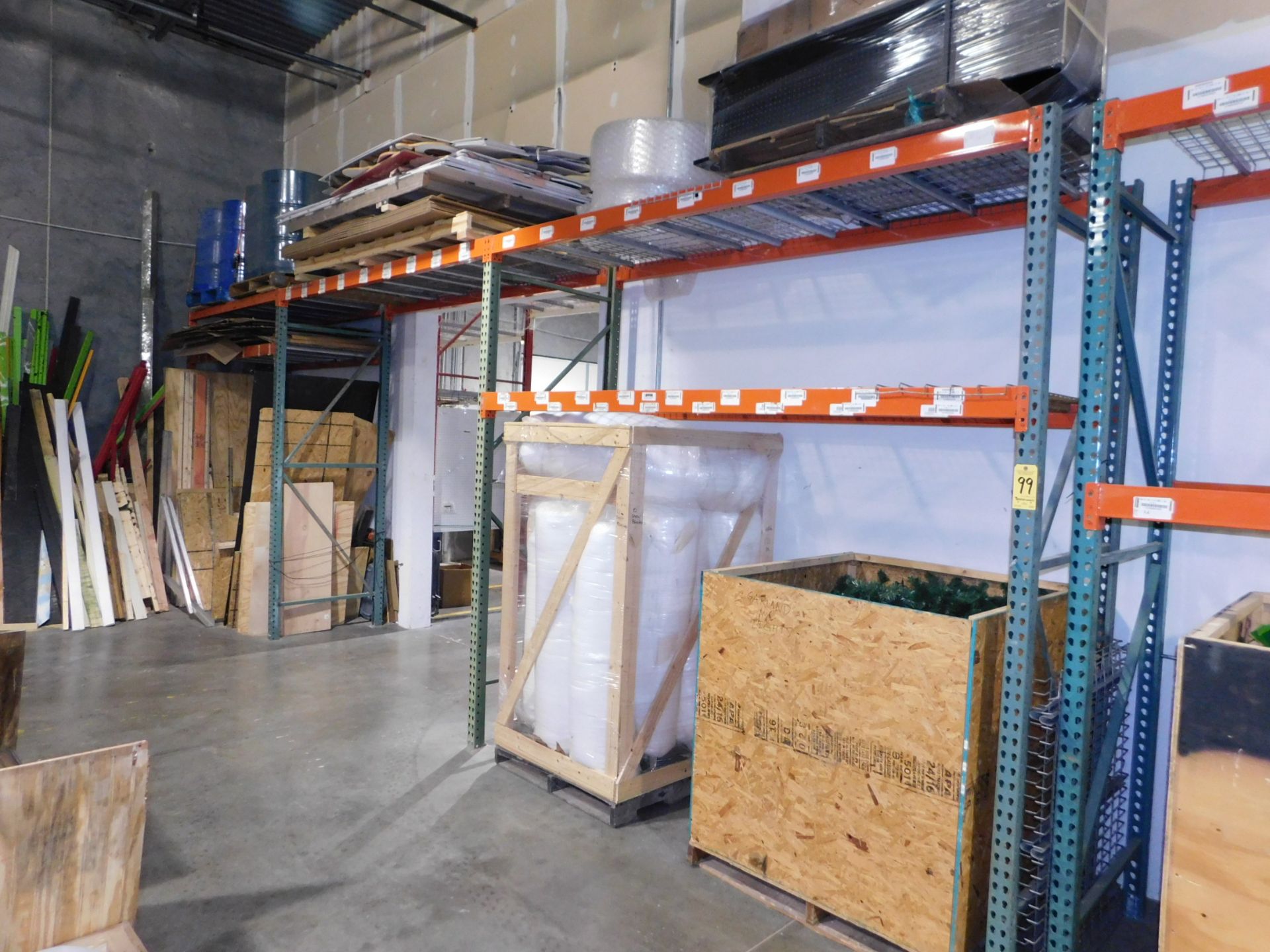 Interlake Pallet Shelving, (3) Sections, (2) 10' H x 10" W x 42" D, and (1) 10' H x 8' W x 42" D,