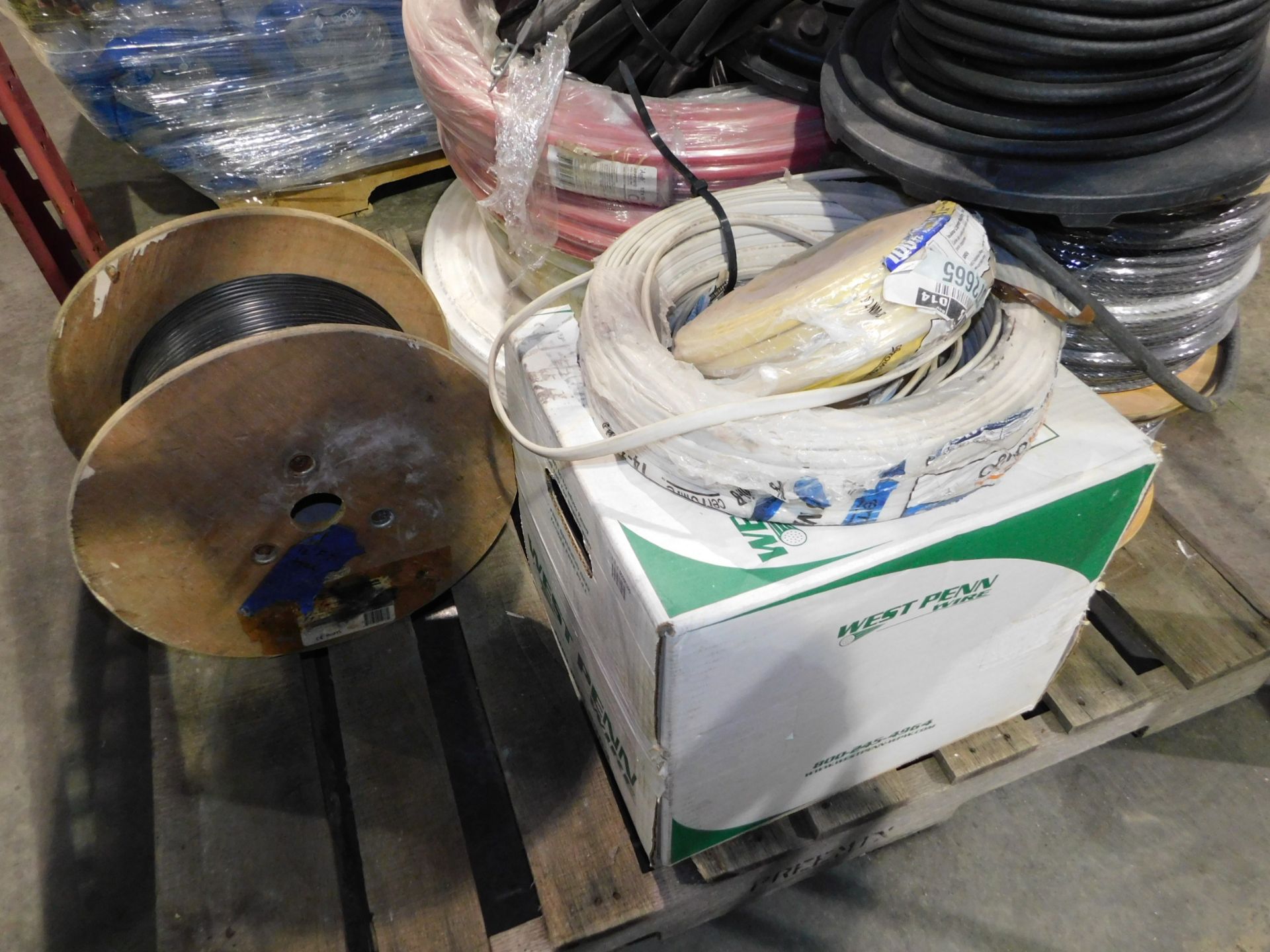 Skid Lot of Steel Cable, Electrical Wire, and Plastic Hose - Image 3 of 4