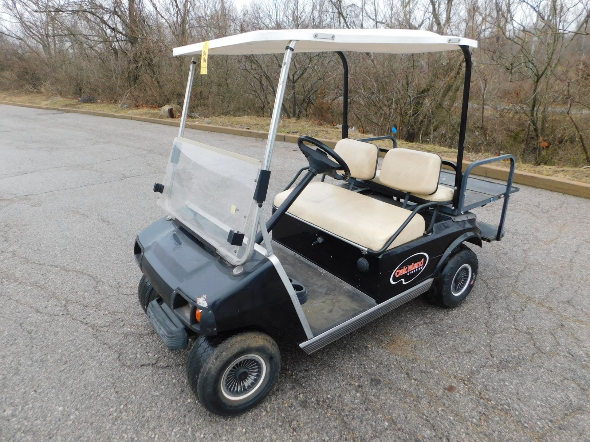 Club Car Gas-Powered Golf Cart, SN AG9924-769798, Canopy, Windshield, Fold-Out Back Bed