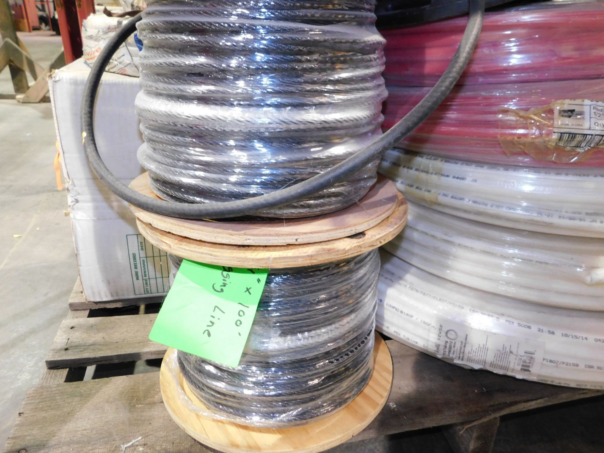 Skid Lot of Steel Cable, Electrical Wire, and Plastic Hose - Image 2 of 4