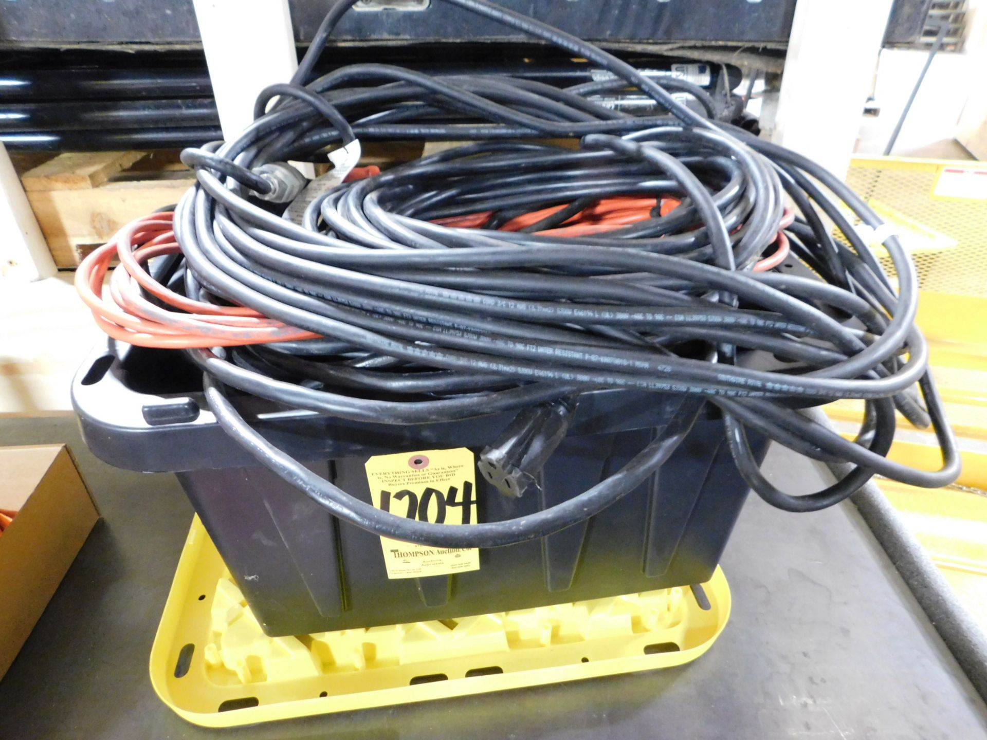 Plastic Tub With Extension Cords