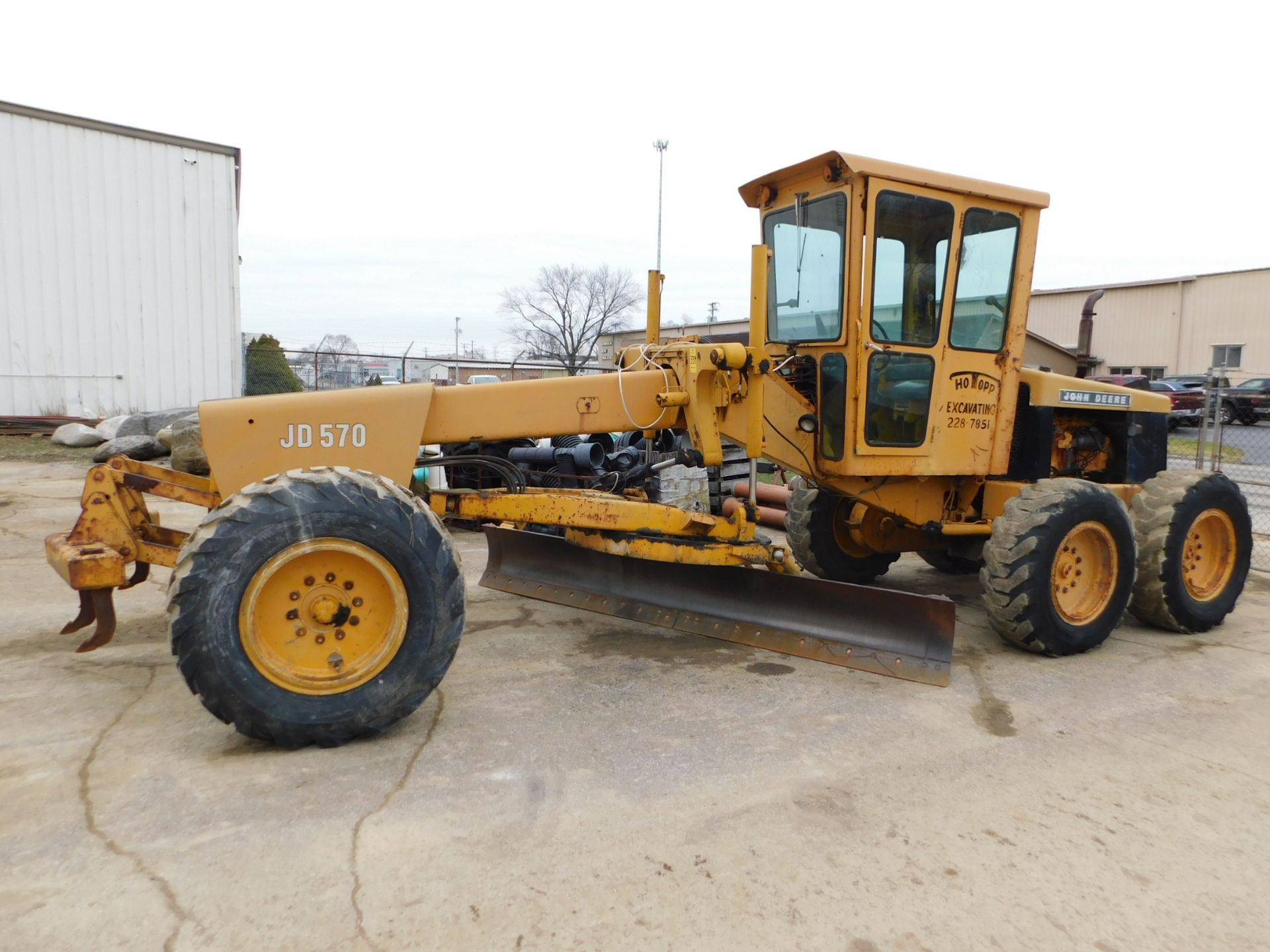 1970 John Deere Model JD570 Motor Grader, Enclosed Cab, 12' Blade, 4' Front Mounted Ripper, hours, - Image 2 of 26