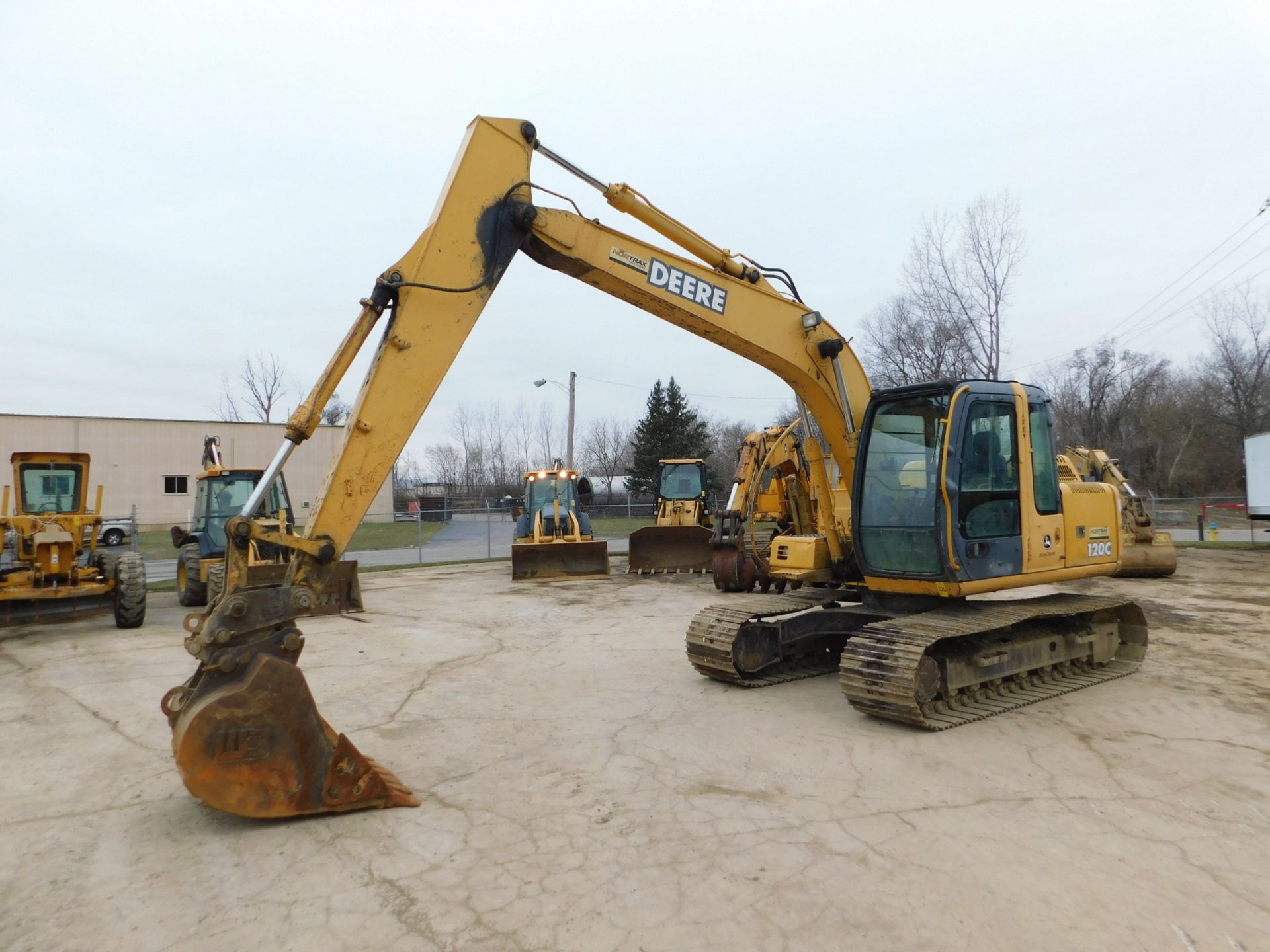 2007 John Deere Model 120C Excavator, Enclosed Cab, 48" Bucket, 28" Tracks, 5,144 hours, SN