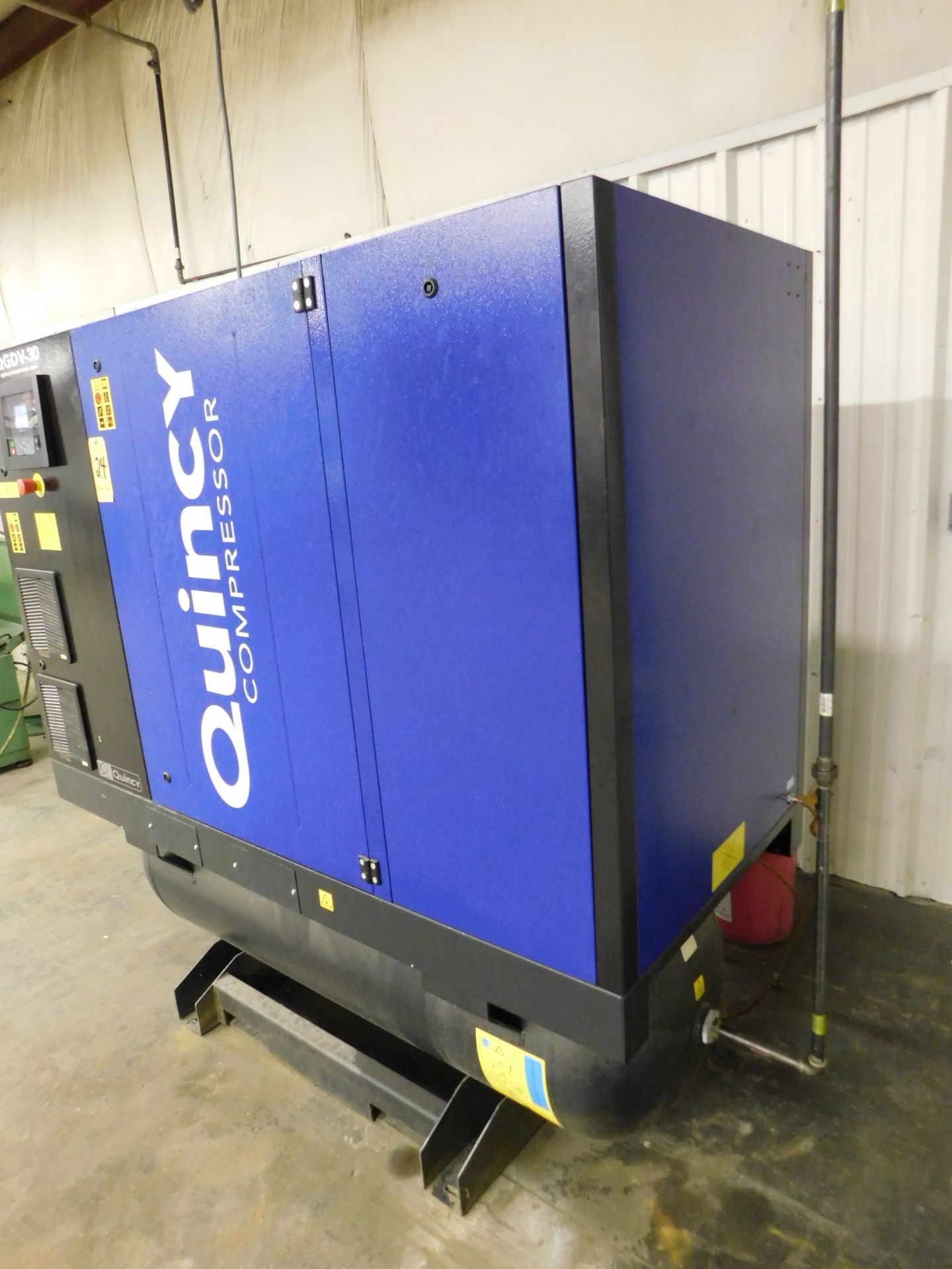 Quincy Model QGDV-30FF Tank-Mounted Rotary Screw Air Compressor, SN ITJ058394,30 HP, Built-in Air - Image 3 of 11