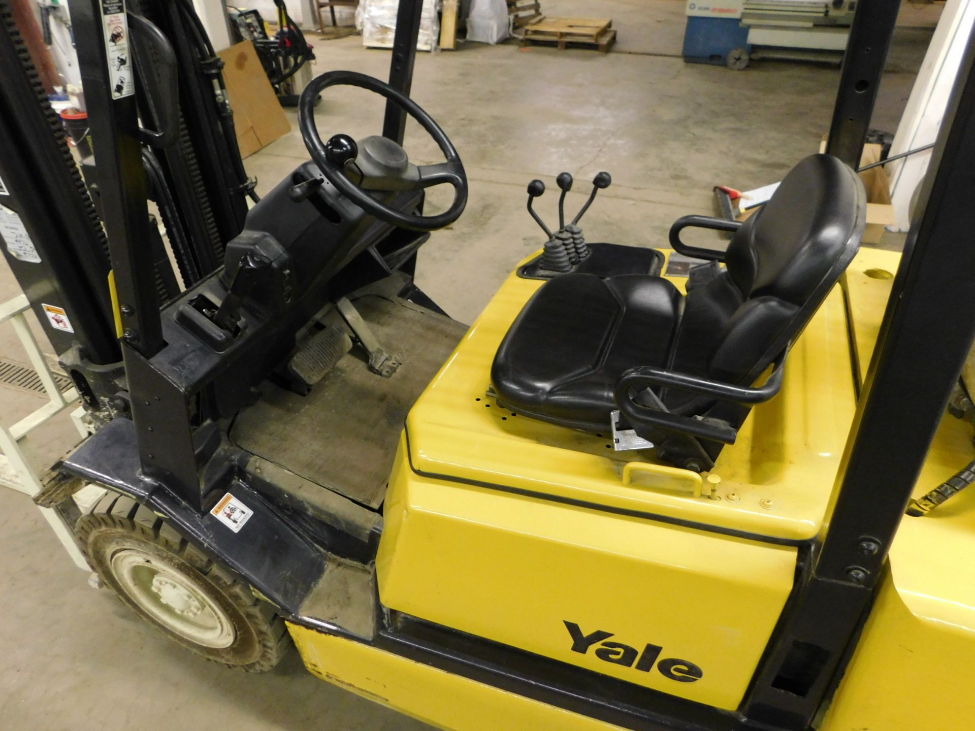 Yale Model GTP050JFNUAE086 Forklift, SN E177B18357U, 4,700 lb. Cap. LP, Solid Pneumatic Tires, 3- - Image 9 of 19
